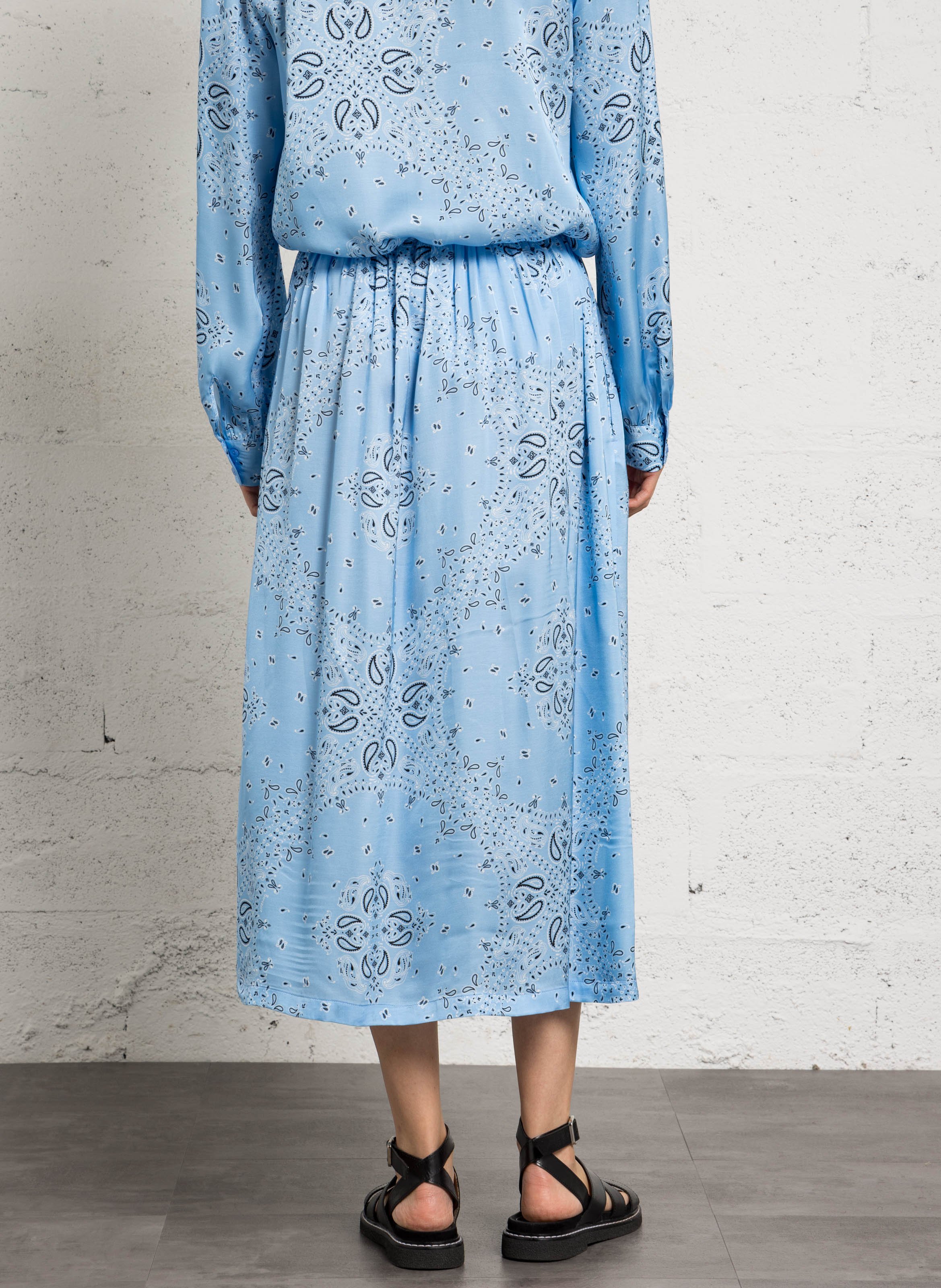 Jupe longue imprimée BERENICE Bleu