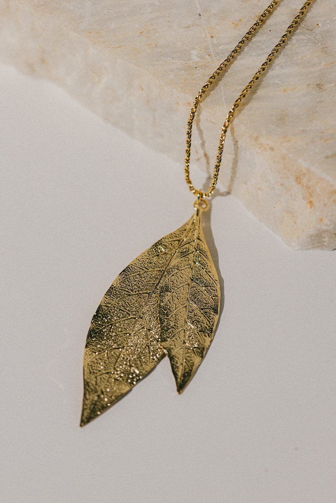 Gold-plated leaf pendant Golden