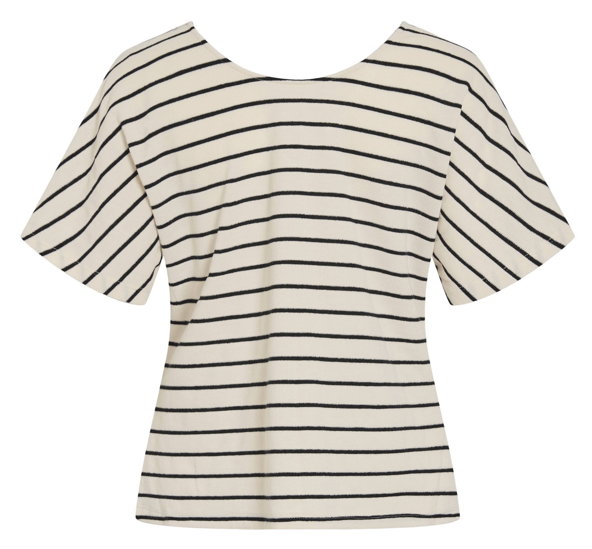 Tee-shirt cintré col V à rayures  VILA Gris