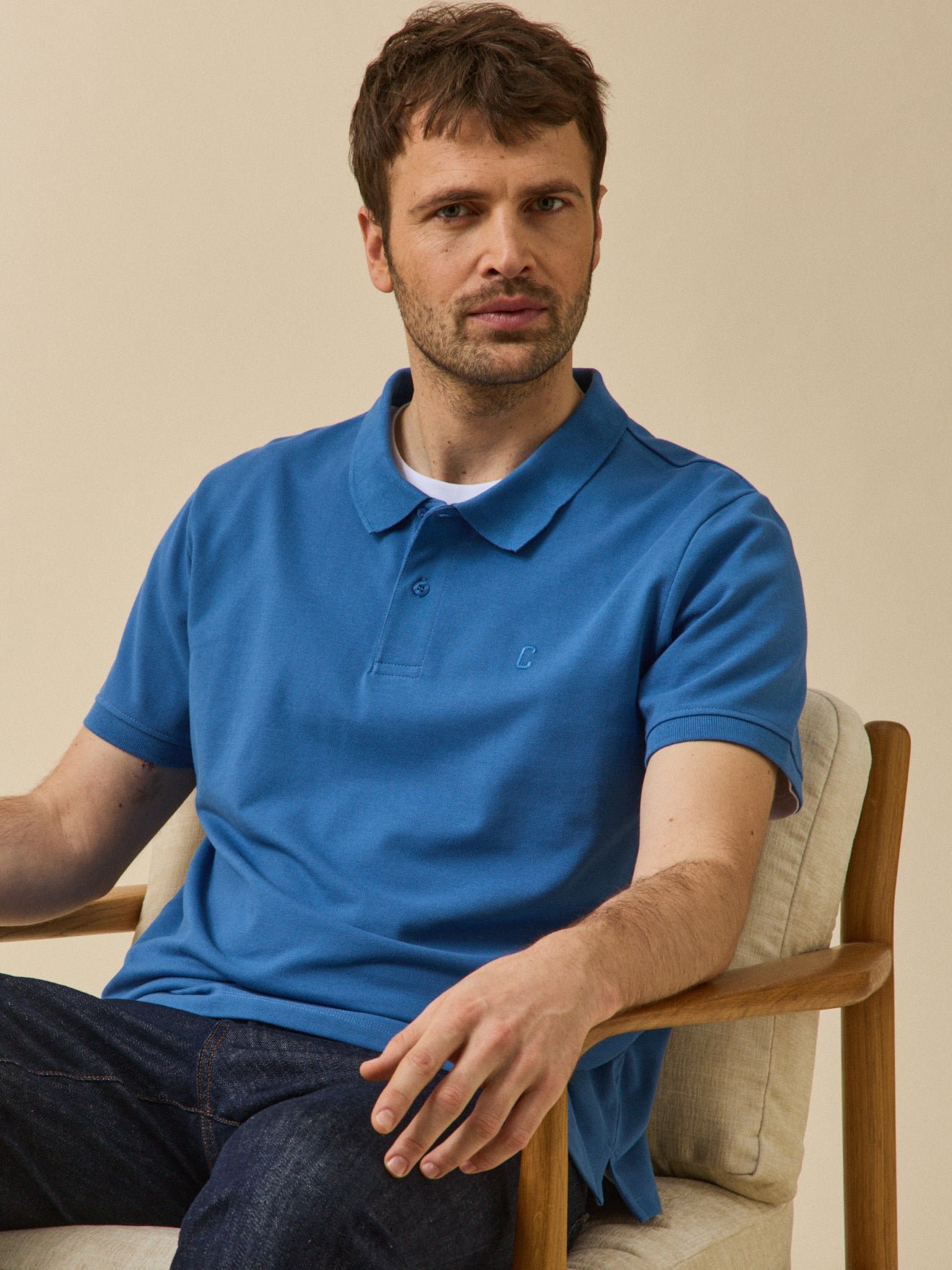 Plain organic cotton piqué polo CYRILLUS