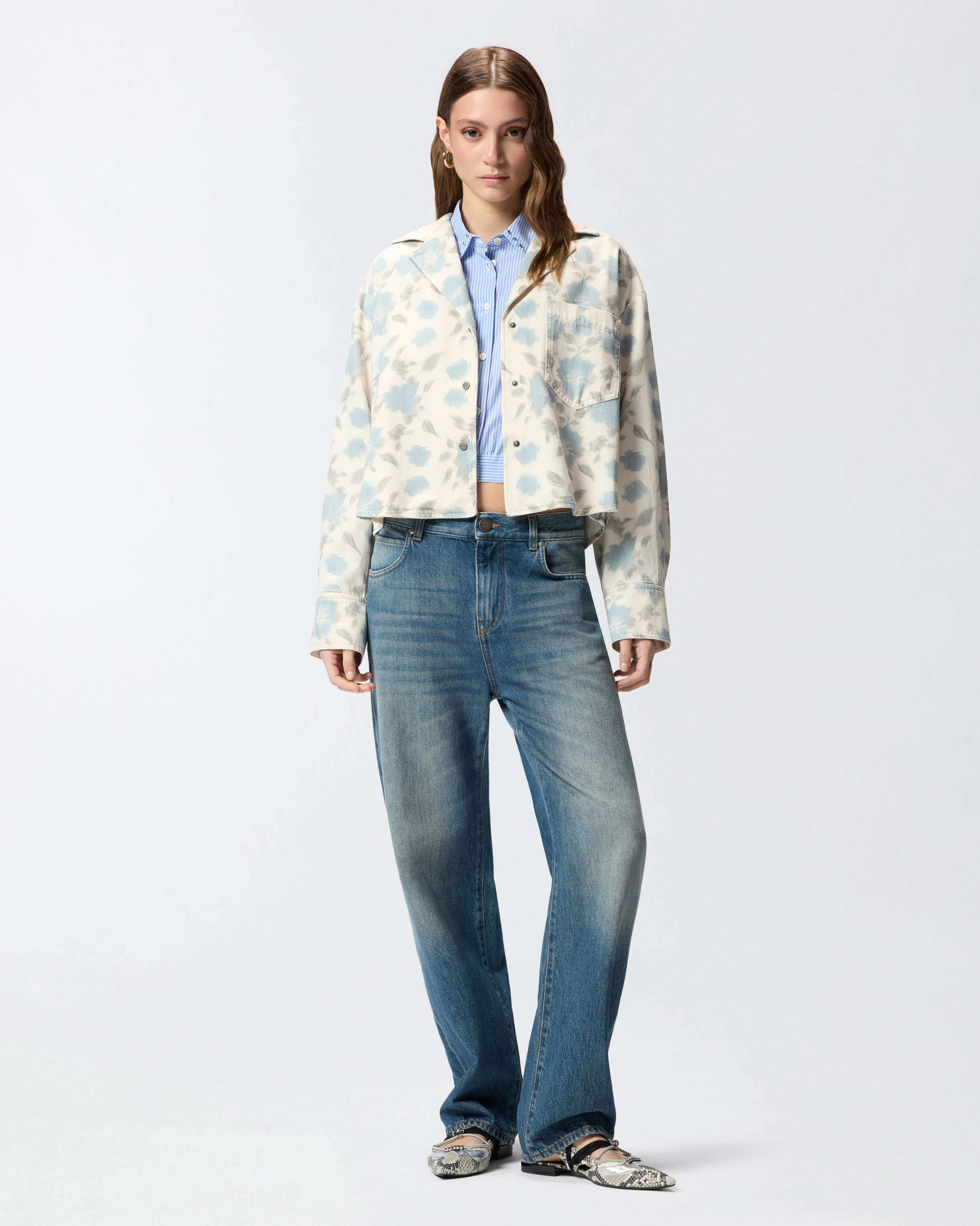 Jean loose avec fermetures zippées au dos PINKO Bleu