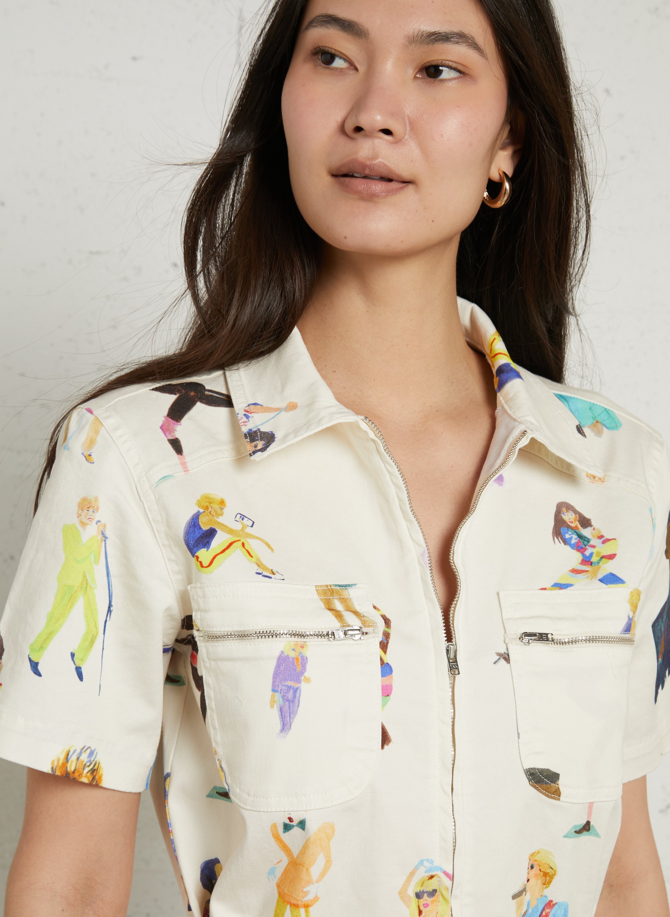 Aansluitend katoenen jumpsuit G.KERO Beige