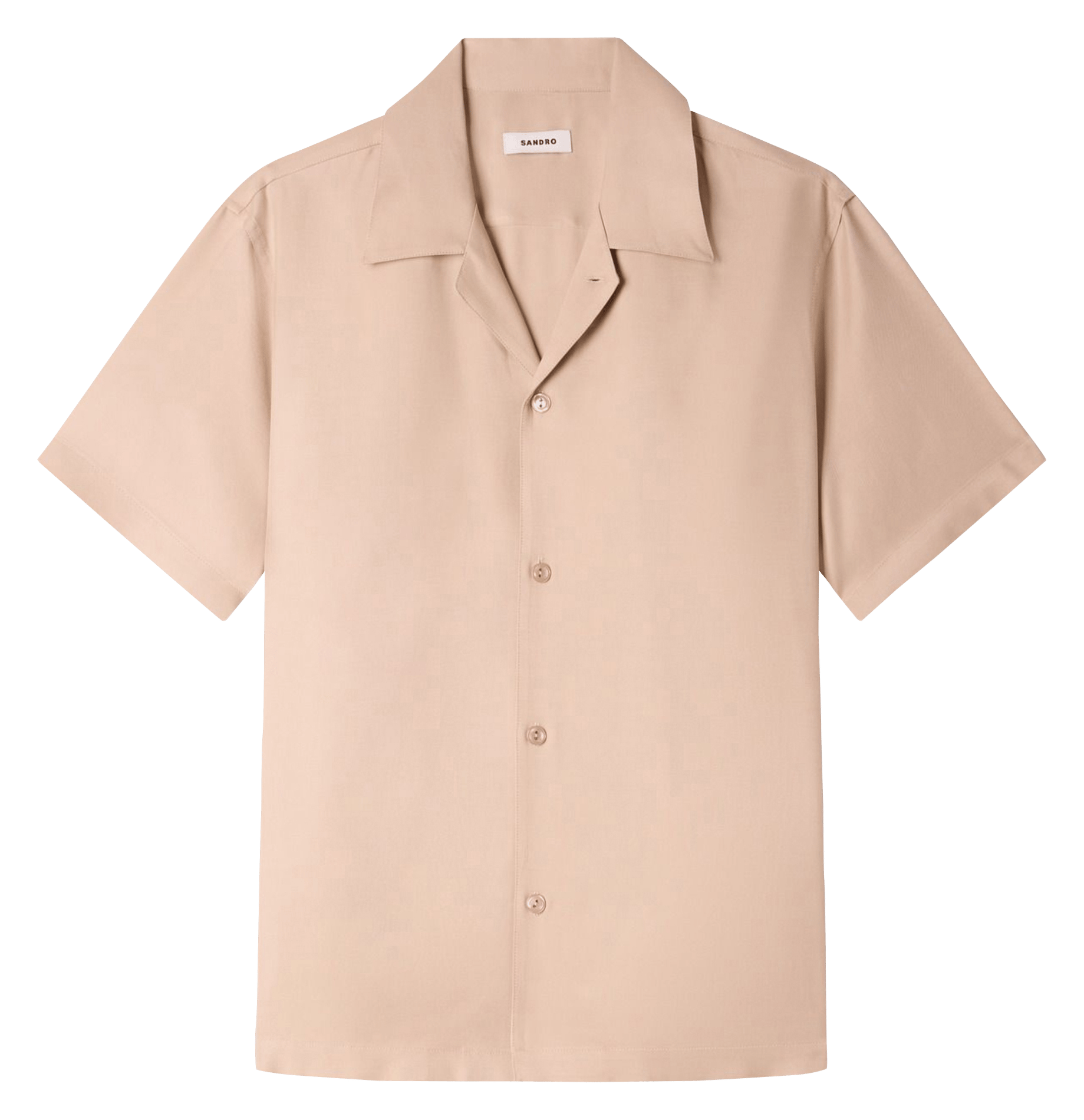Chemise droite col cubain SANDRO Marron