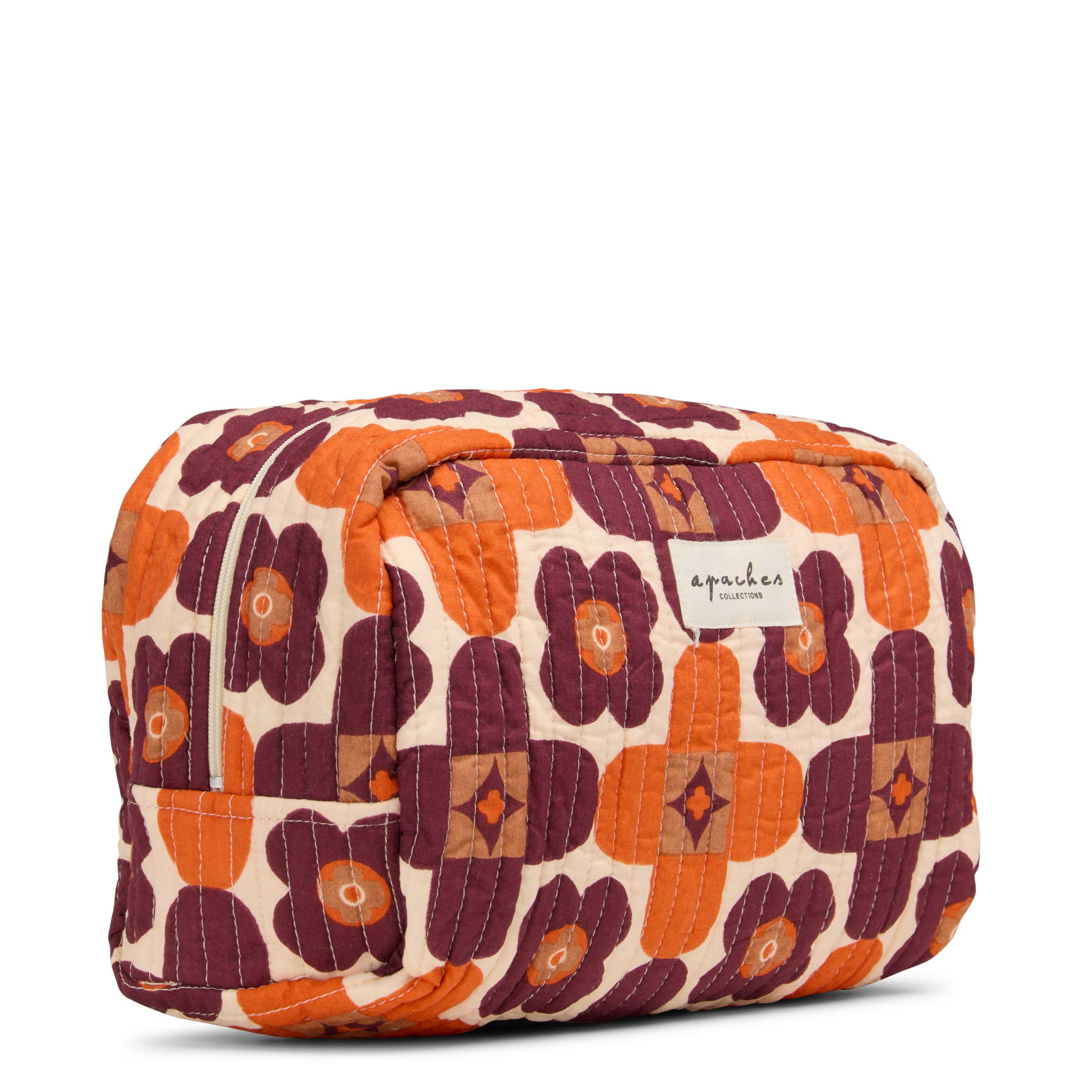 Printed cotton toiletry bag APACHES COLLECTIONS Brown