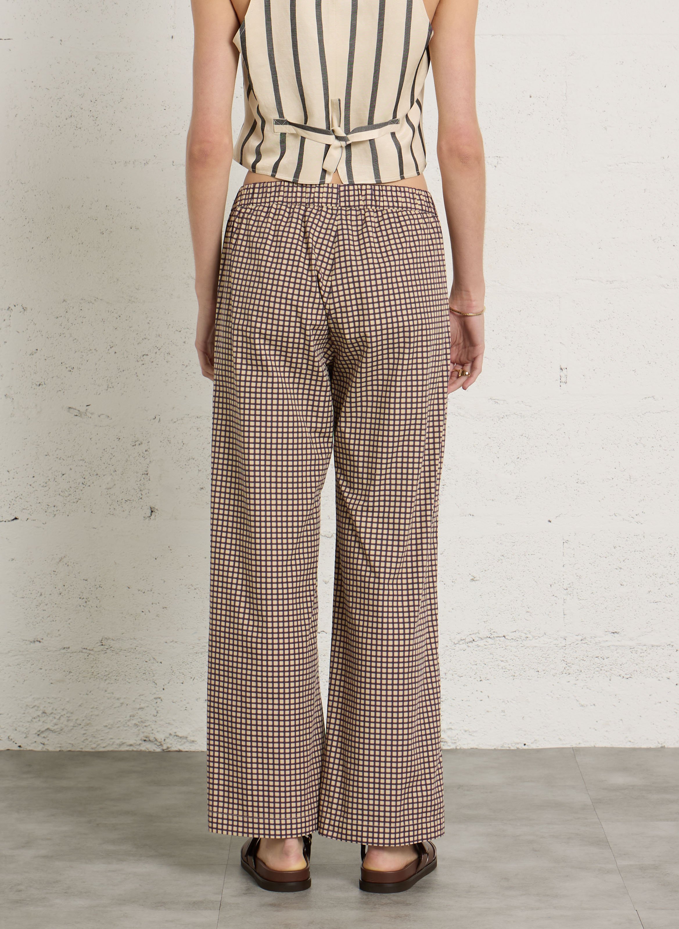Pantalon droit en coton imprimé DIEGA Multicolore