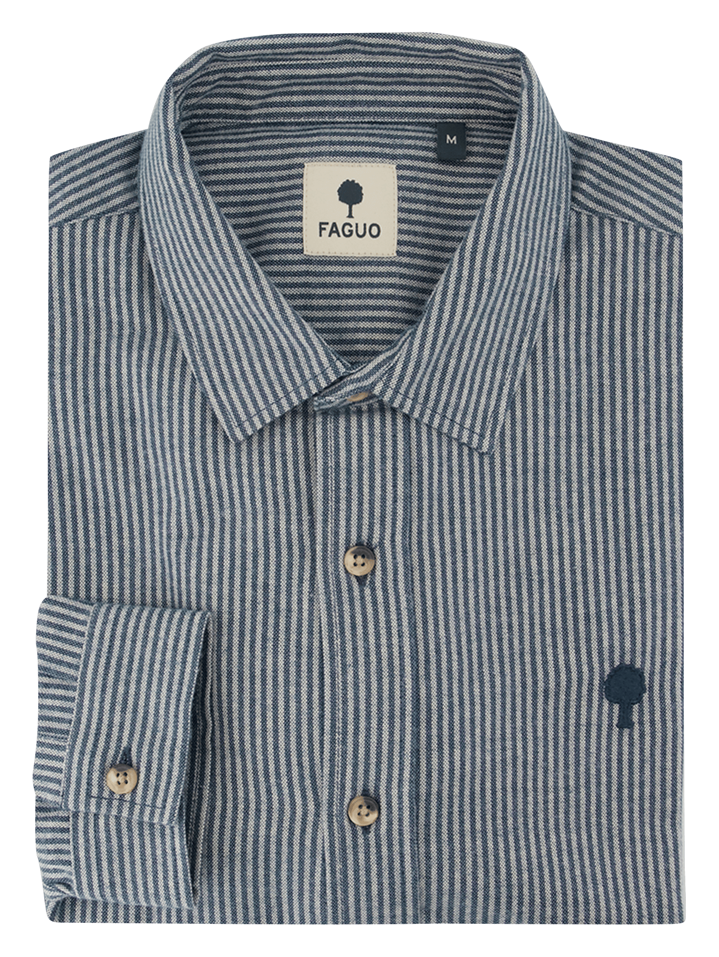 Chemise col classique en coton FAGUO Beige