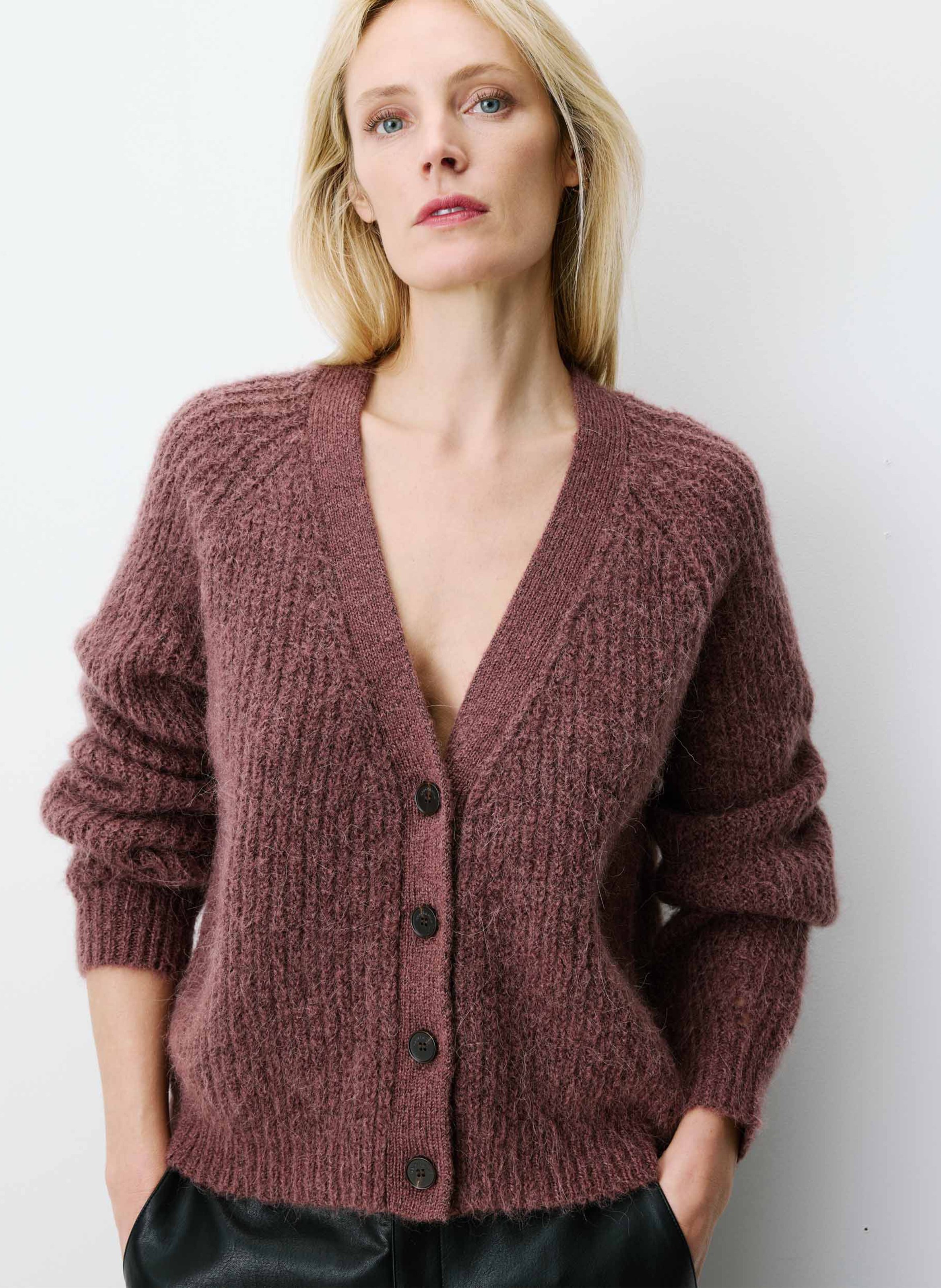 Vest met V-hals | wolblend GRACE ET MILA Roze