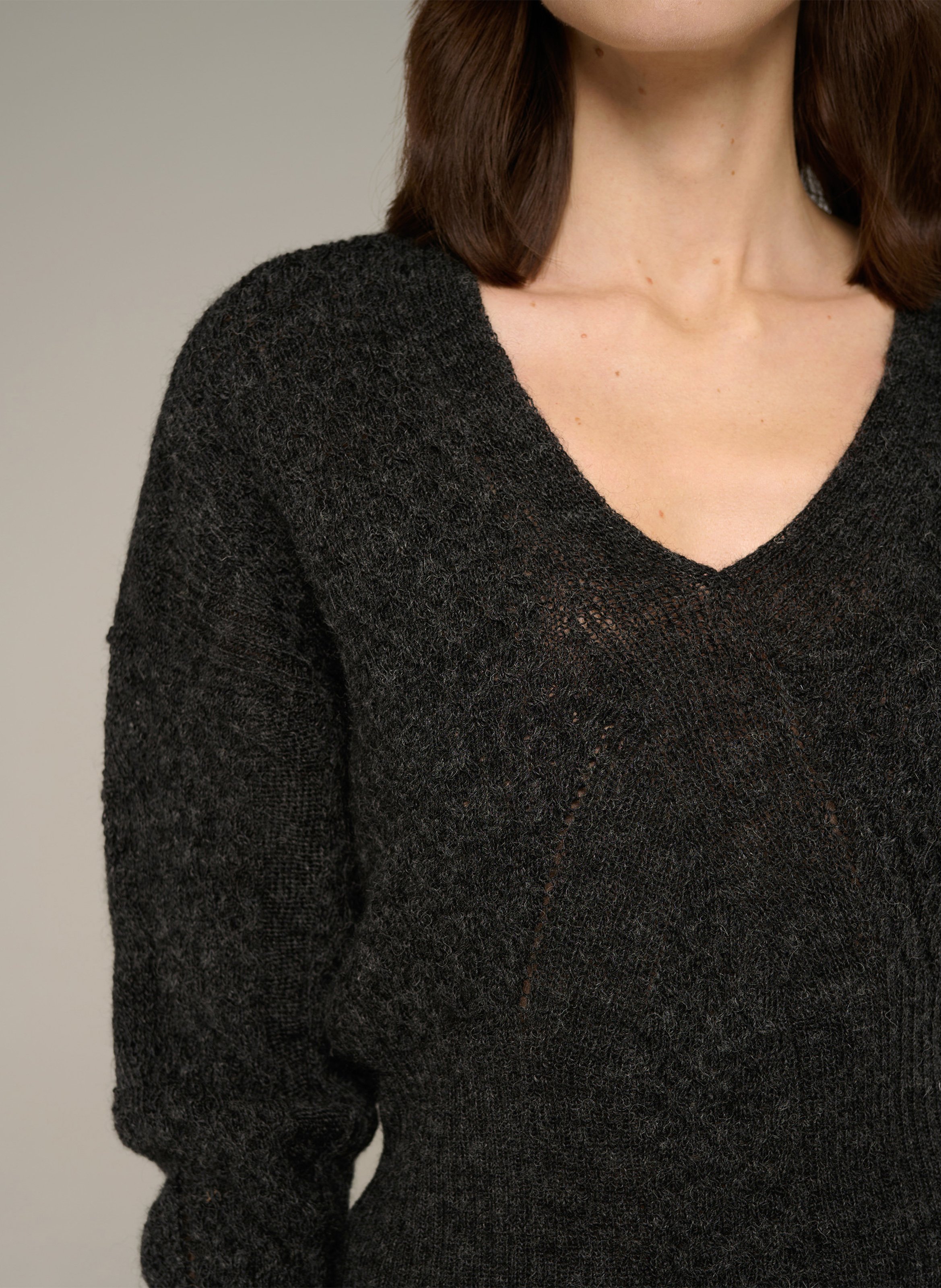 Pullover aus Wollmix mit V-Ausschnitt COTELAC Grau