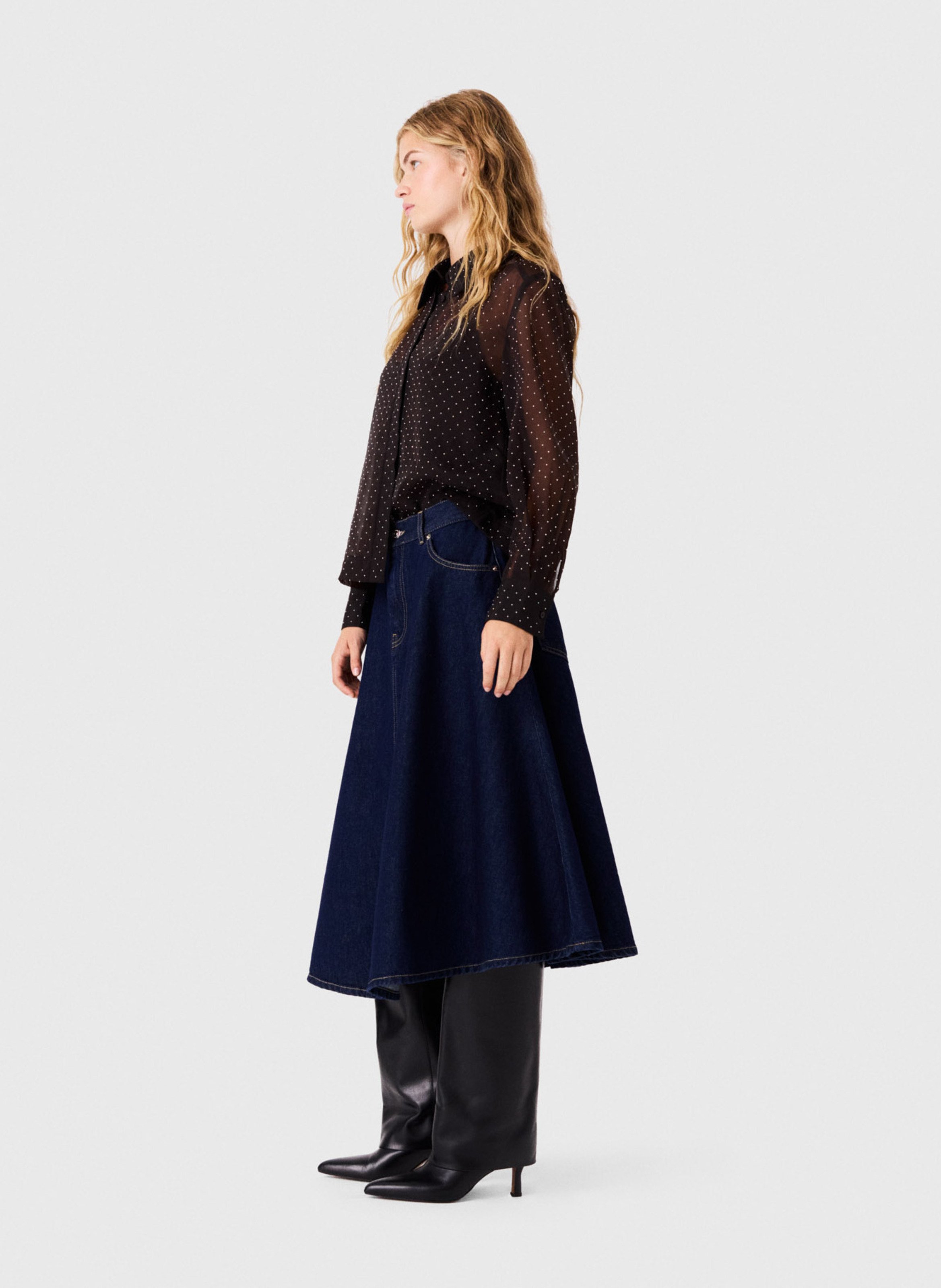 Chemise droite col classique  MAJE Marron