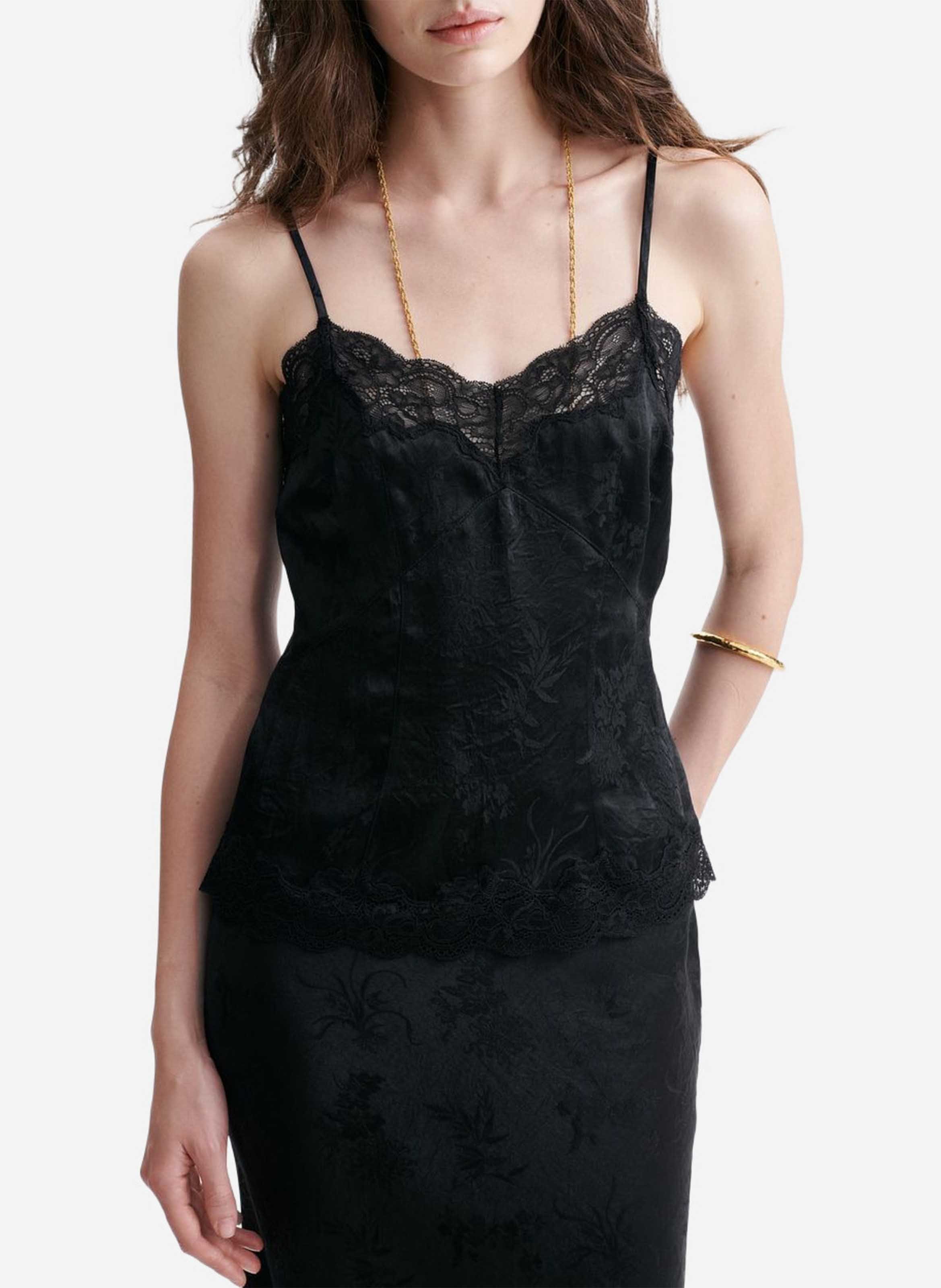 Bedrucktes Jacquard-Camisole | Schwarz VANESSA BRUNO Damen