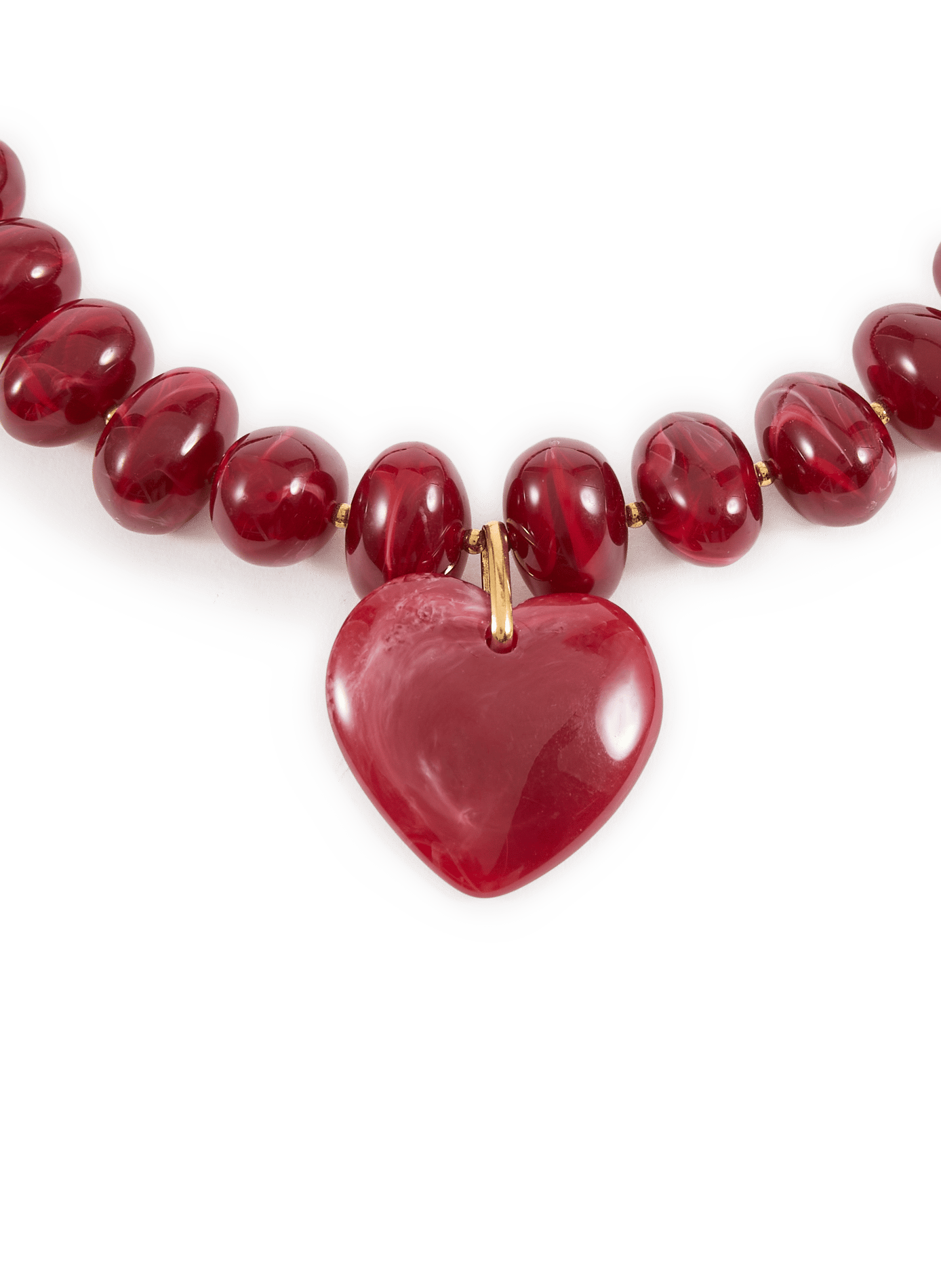 Collier pendentif cœur AU PRINTEMPS PARIS Rouge