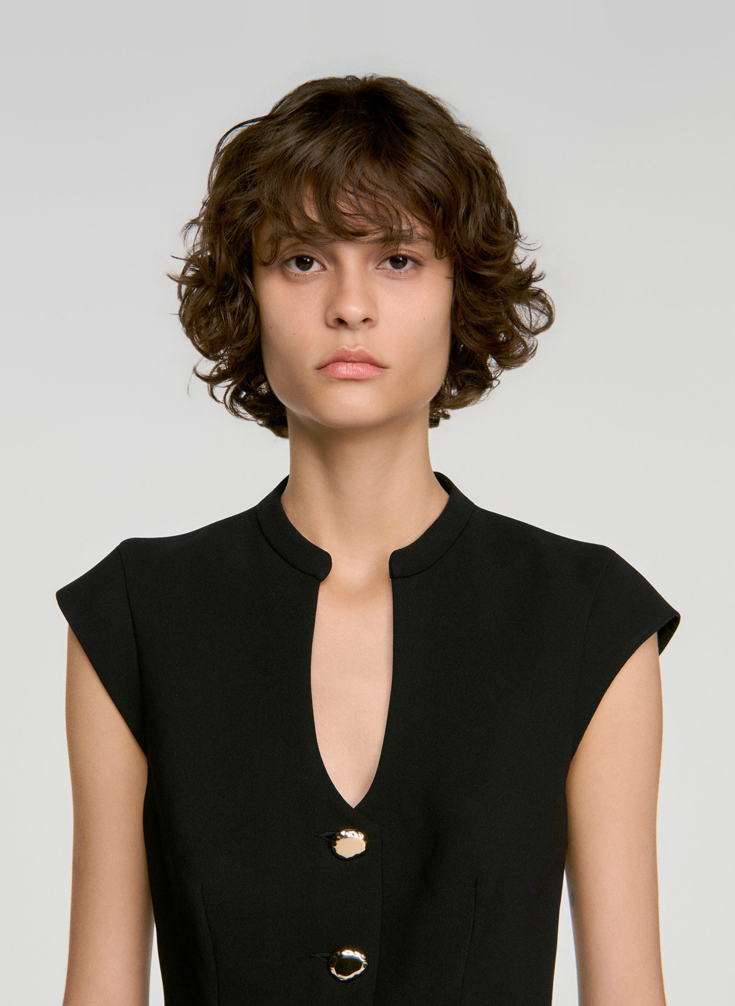 Top cintré boutonné SANDRO Noir