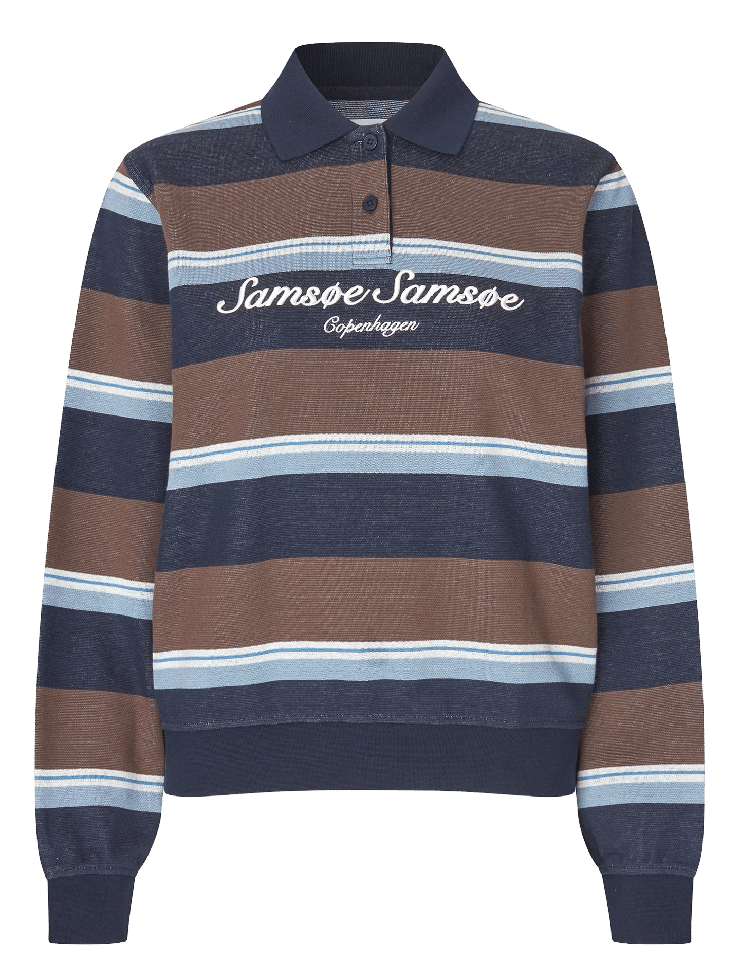Polo manches longues rayé en coton SAMSOE SAMSOE Multicolore
