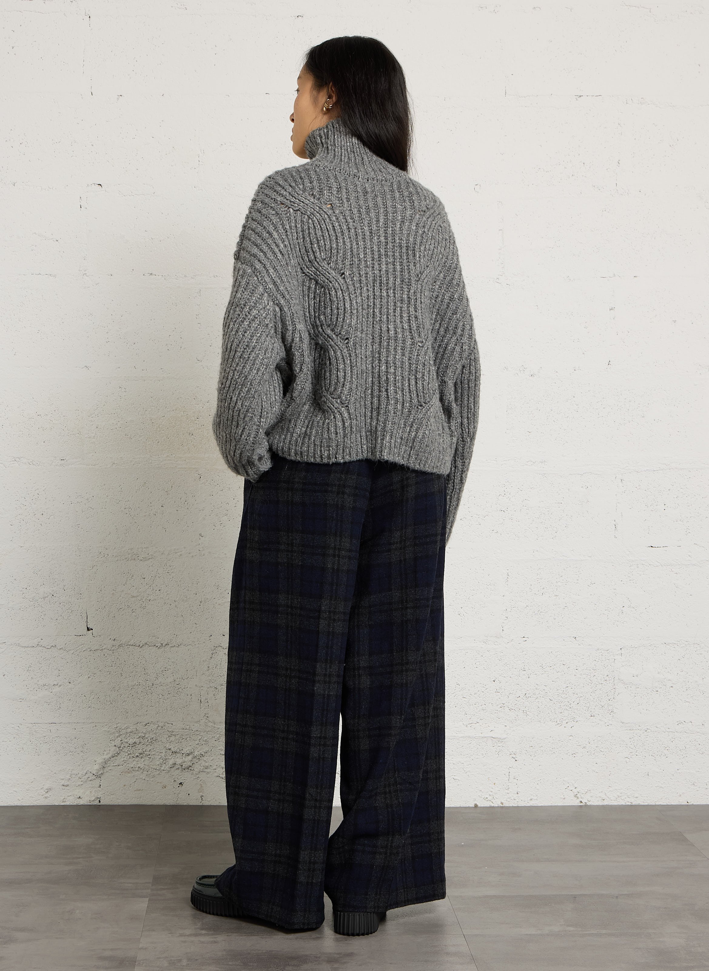 Loose-fit wool-blend sweater with high neck BELLEROSE Grey