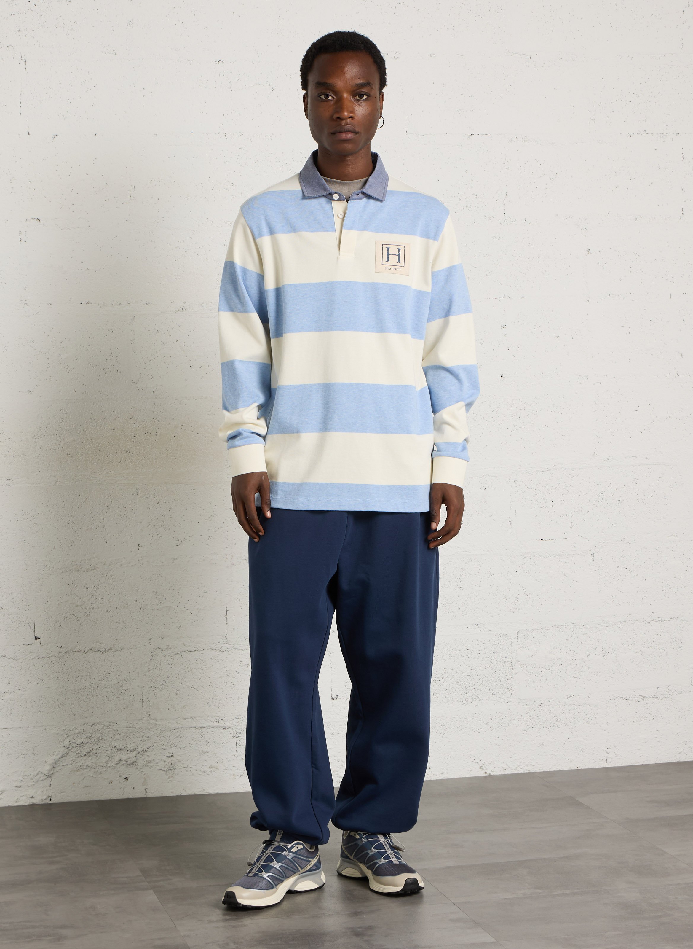 Striped polo shirt HACKETT Blue