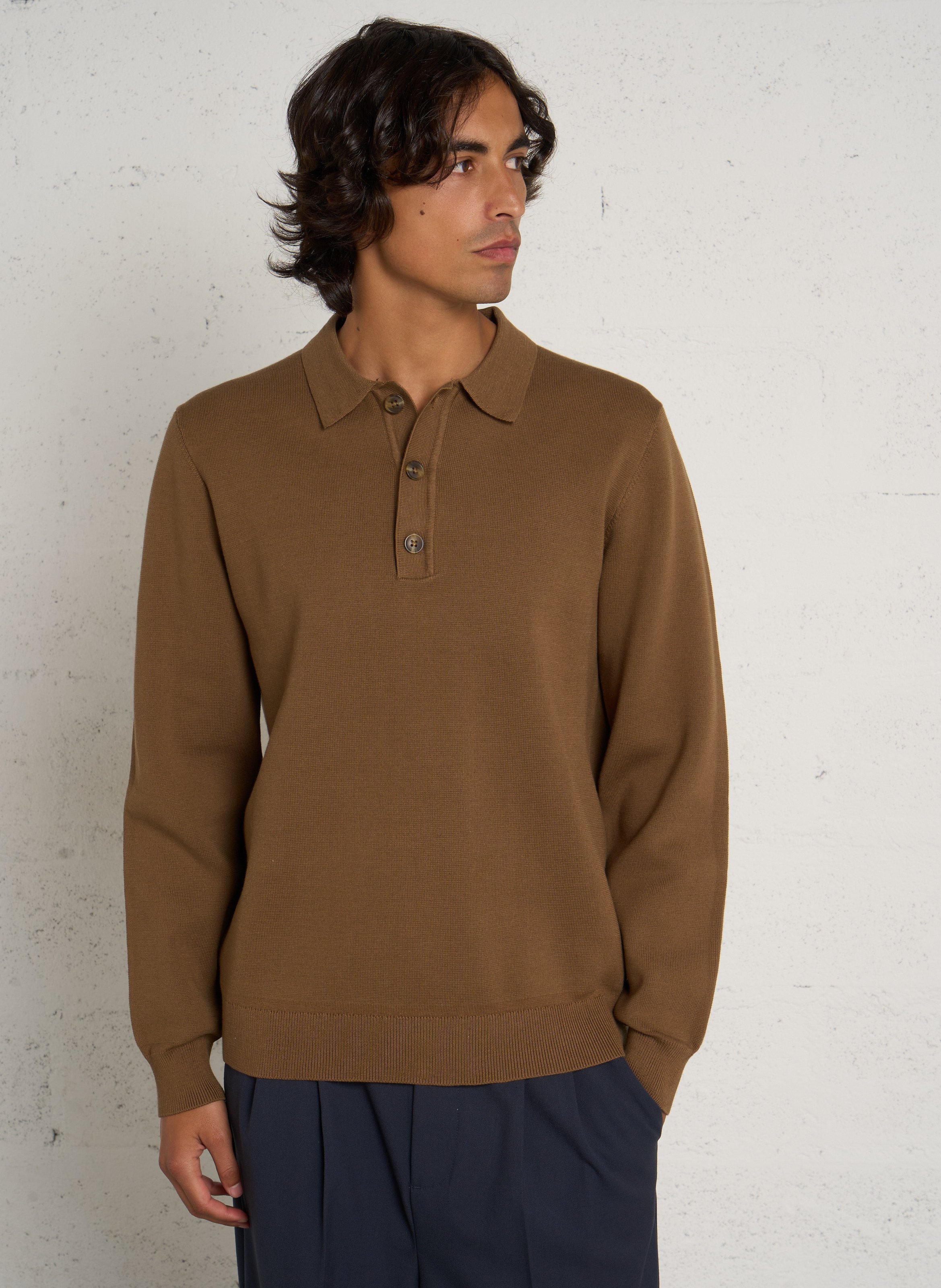 Polo collar knitted sweater CASUAL FRIDAY