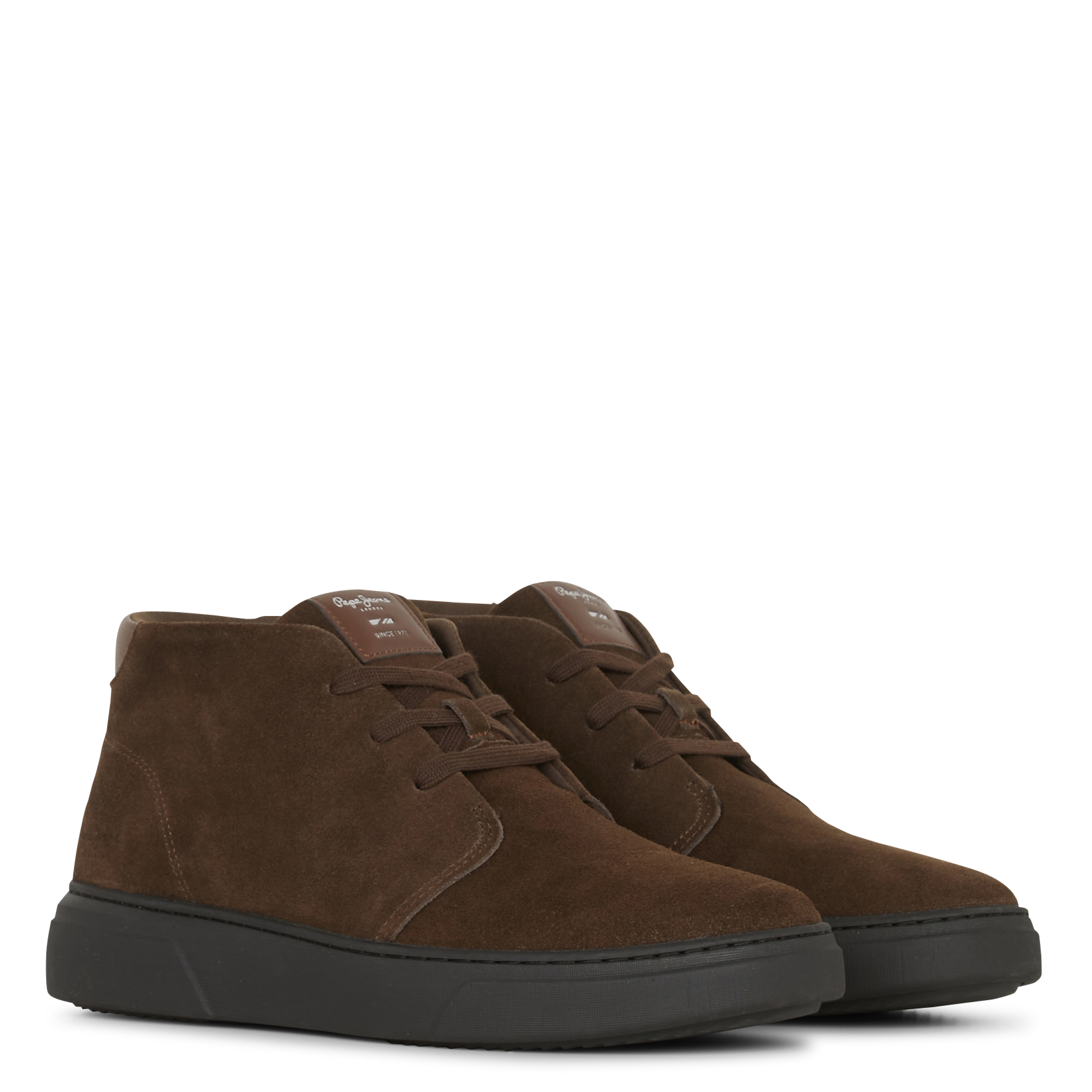Mixed leather ankle boots PEPE JEANS Brown
