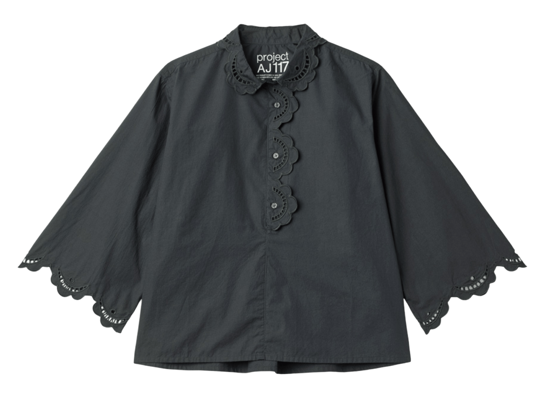 Chemise ample en coton bio PROJECT-AJ117 Noir
