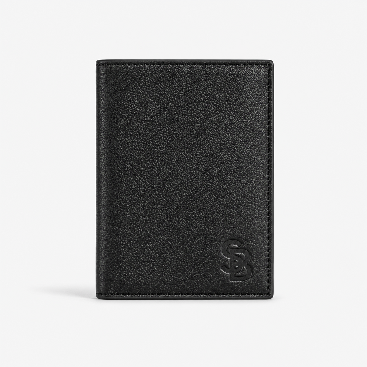 Brooklyn vertical wallet in black goatskin SERGE BLANCO Black