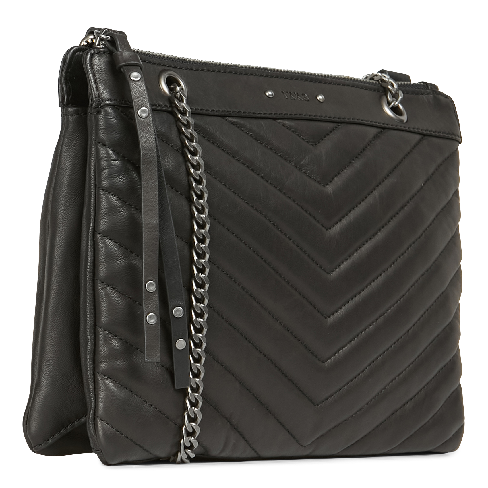 Quilted leather bag IKKS Black
