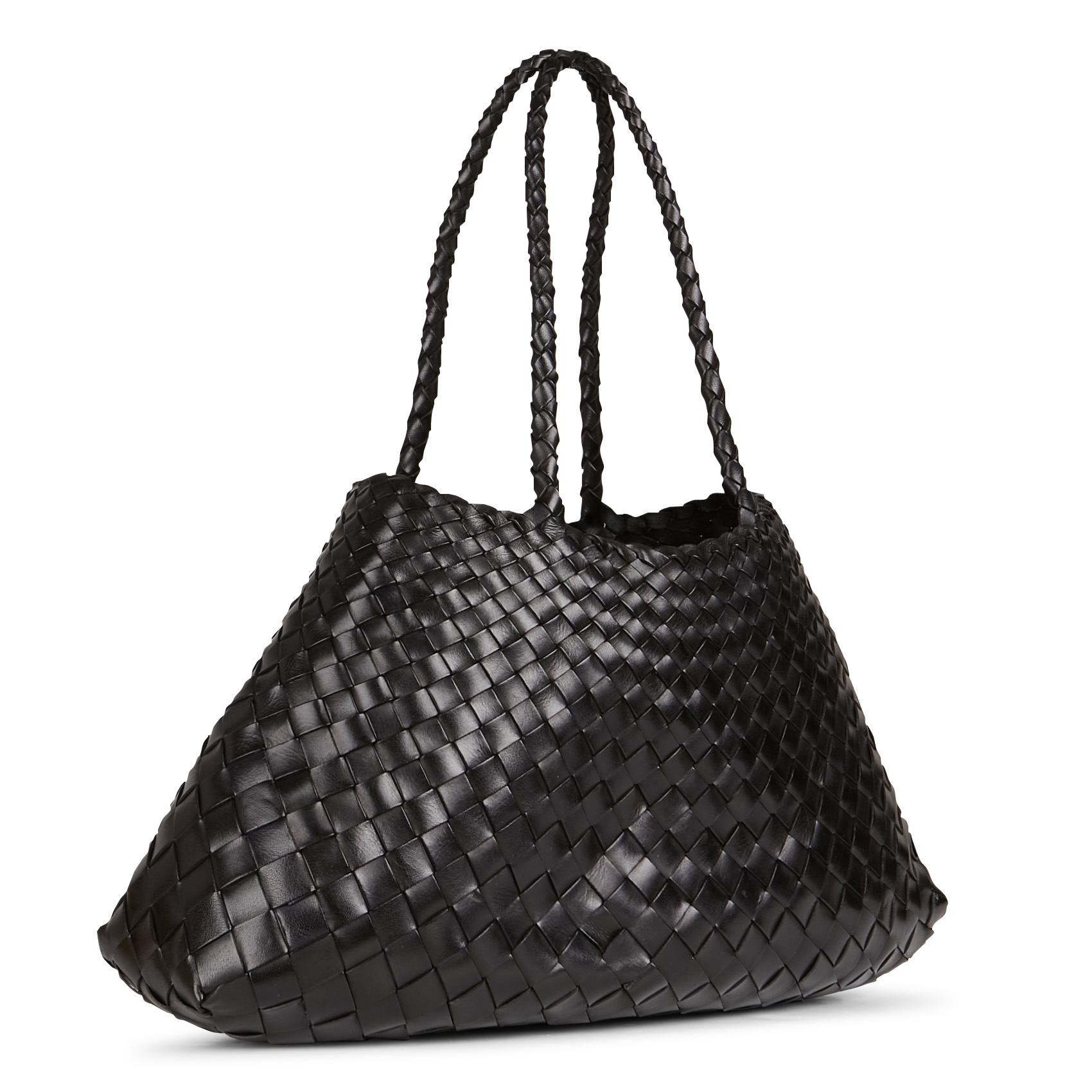 Panier tissé en cuir DRAGON DIFFUSION Noir