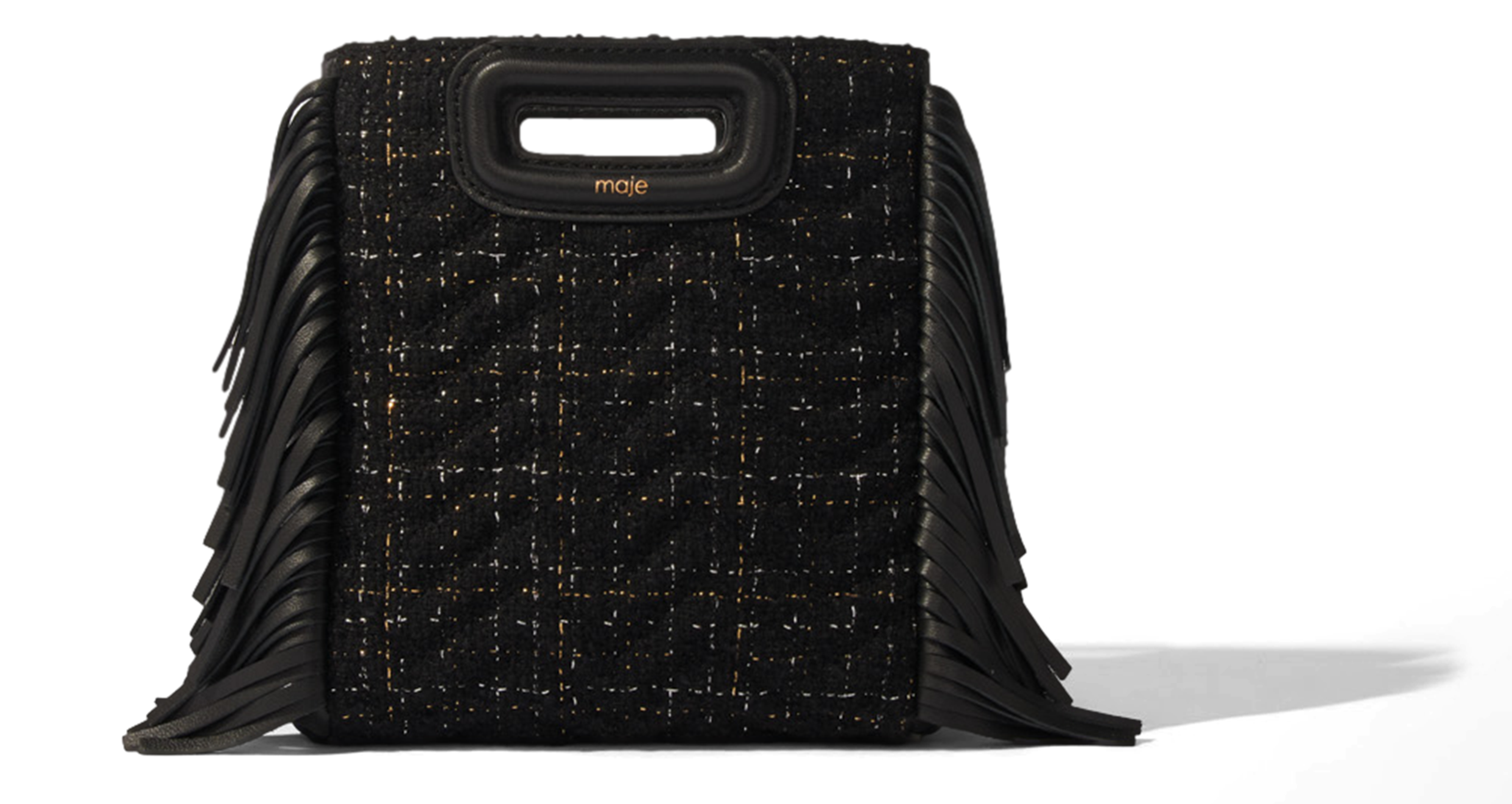 Tweed Sac Maje Mini Noir Tweed City Bag By Maje Rent The Runway