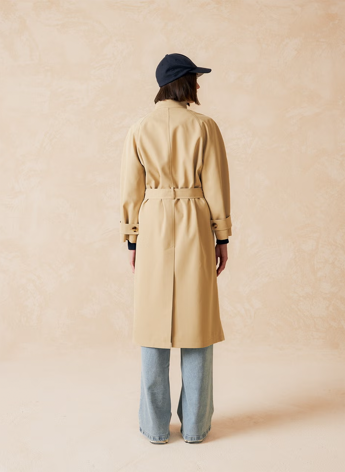Long high-neck trench coat INDI & COLD Beige