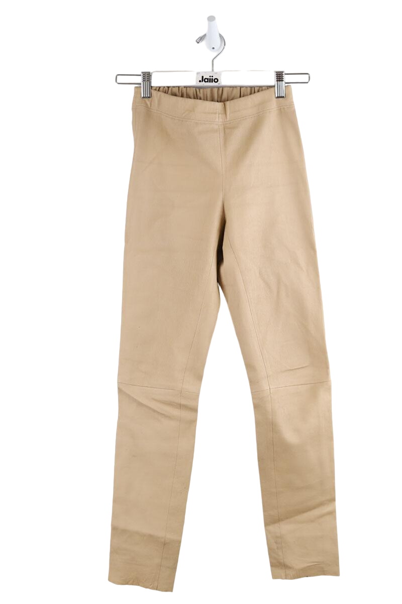 Slim leather pants JOSEPH - Seconde Main Beige