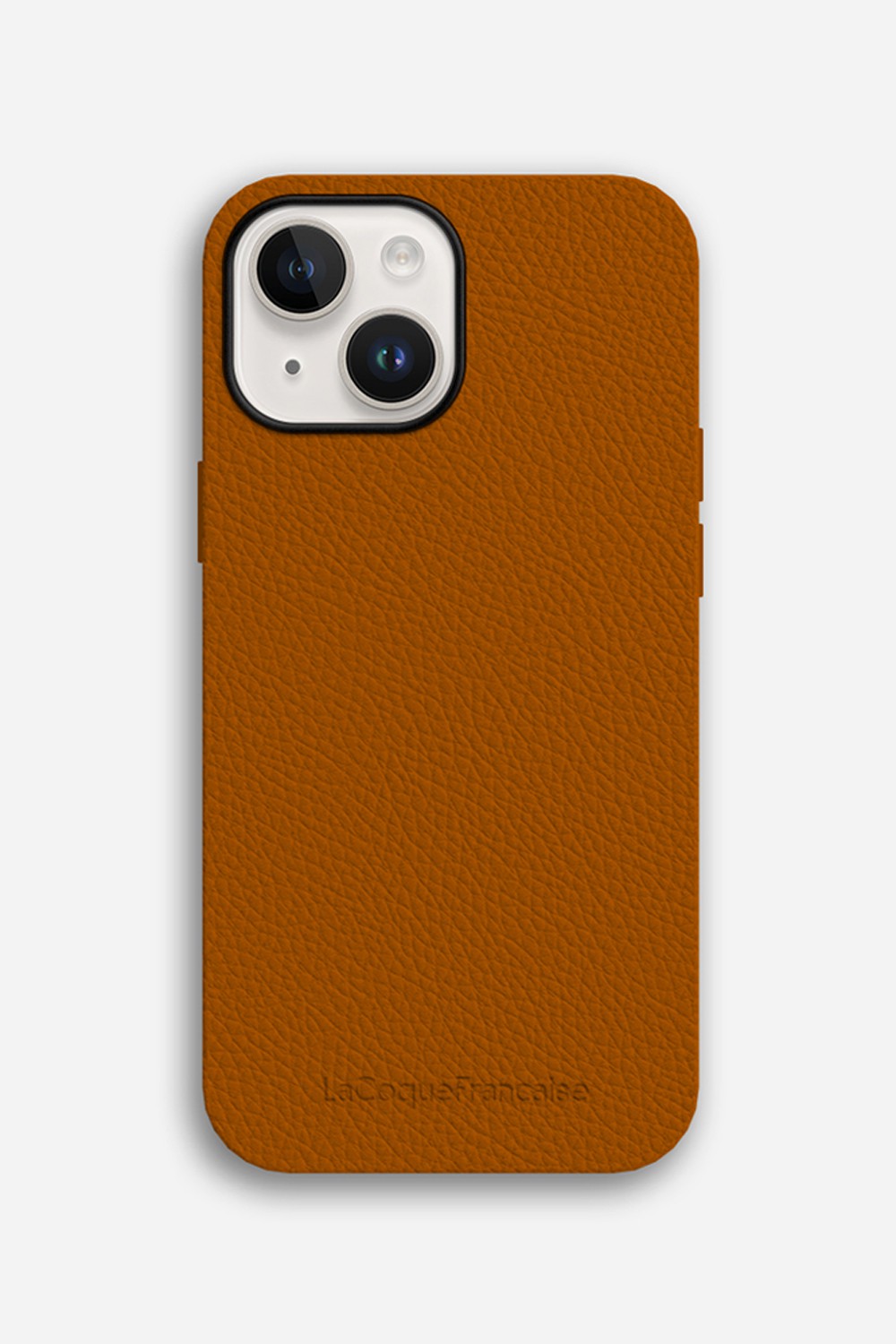 Leather phone case for iPhone 14 Plus LA COQUE FRANCAISE Orange