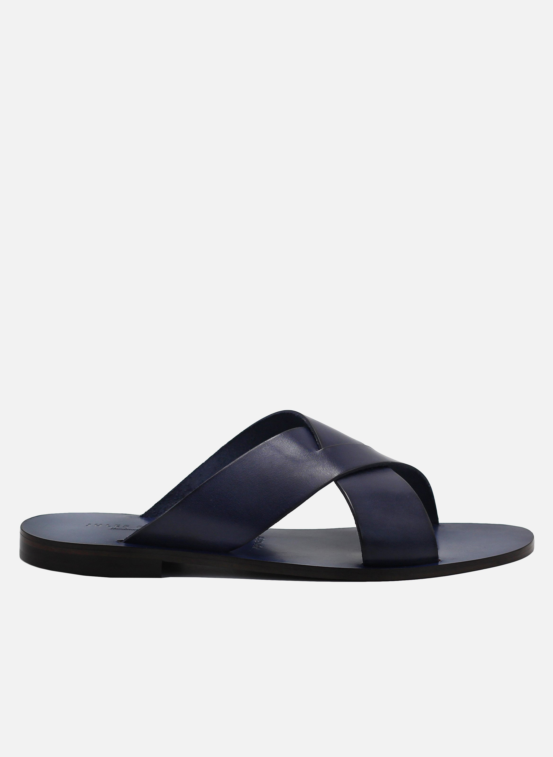 Flat leather mules JULES & JENN Blue