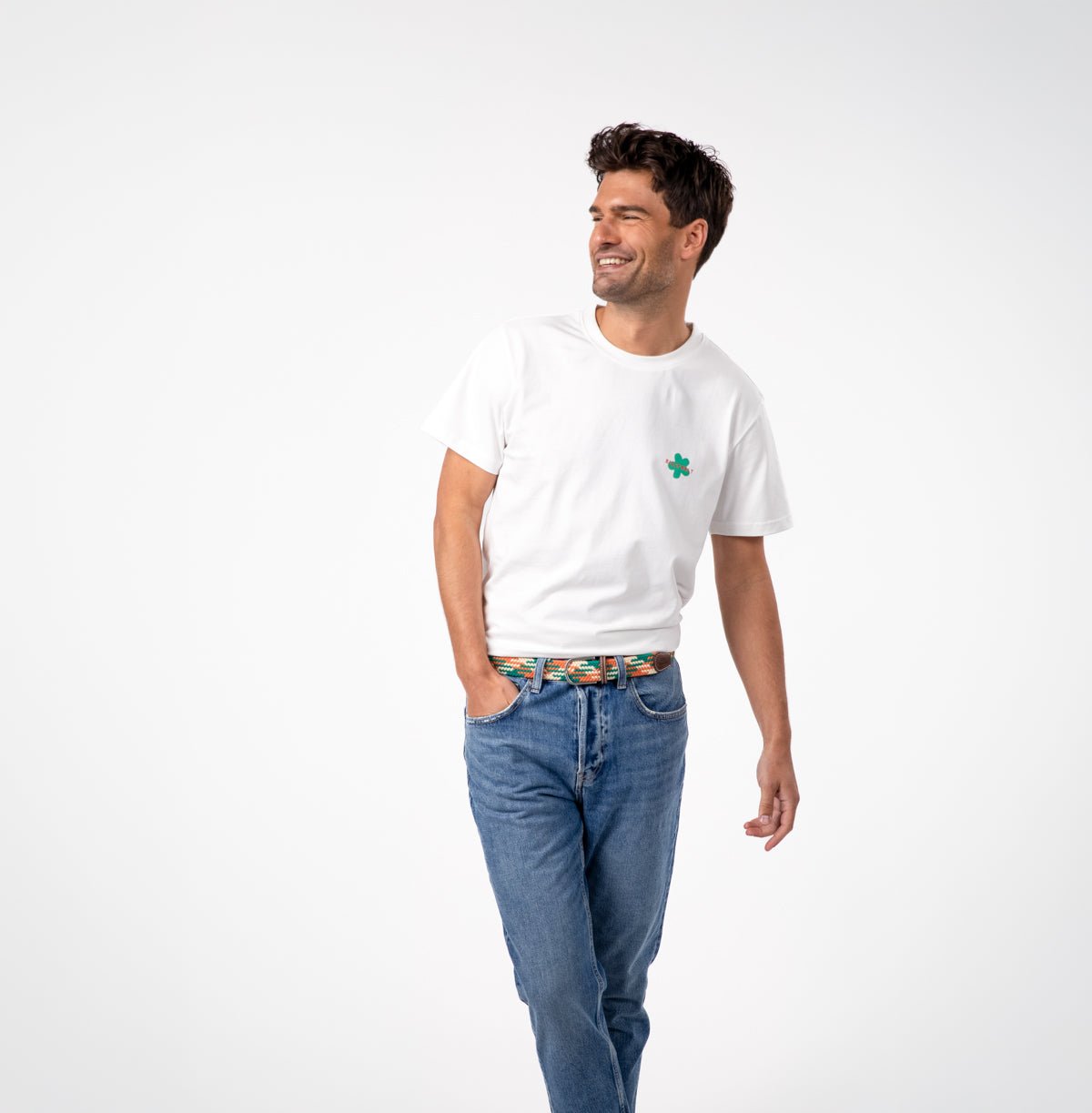 Multicolored braided elastic belt BILLYBELT Multicolored