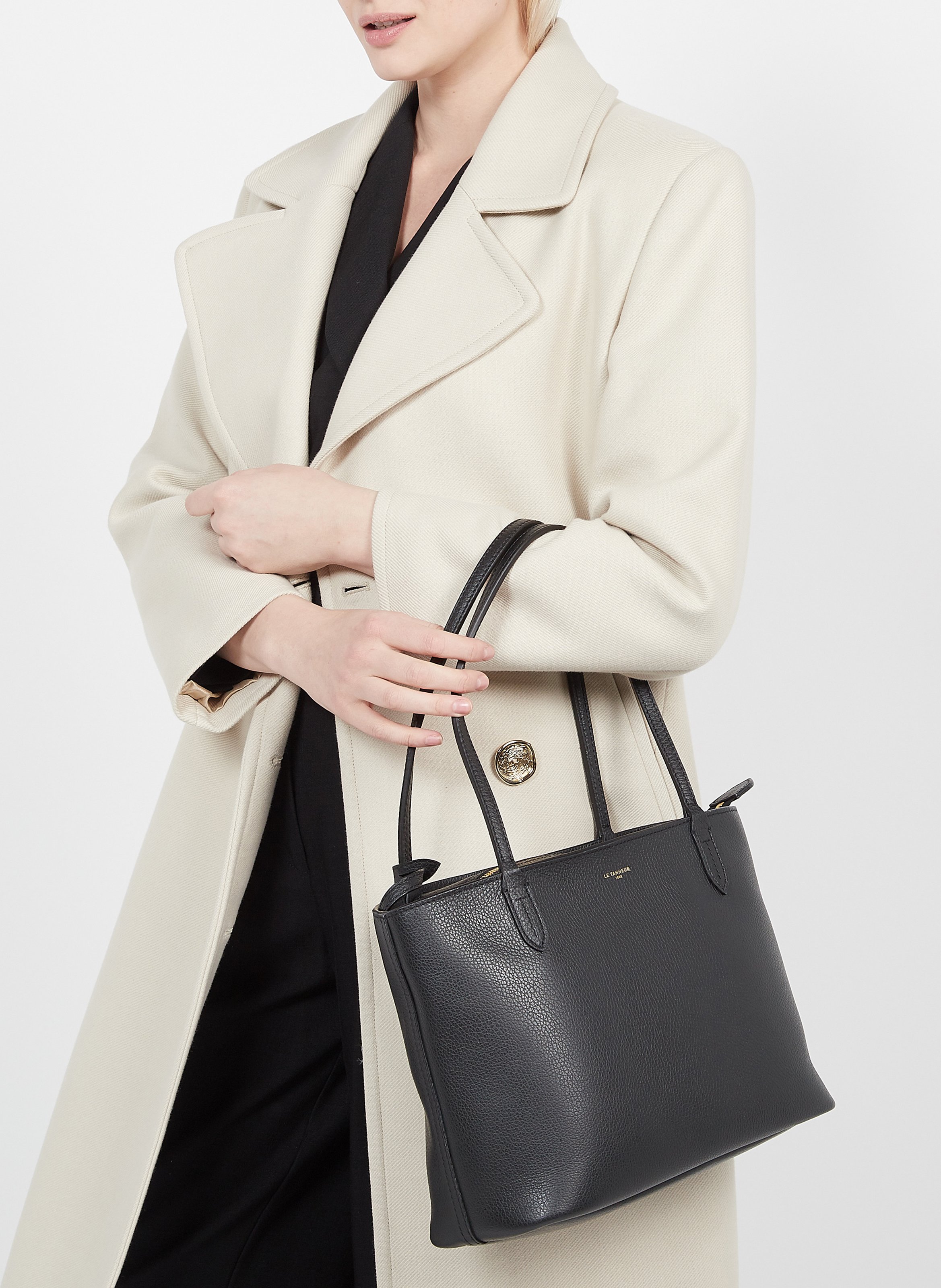 Cabas en cuir  LE TANNEUR Noir