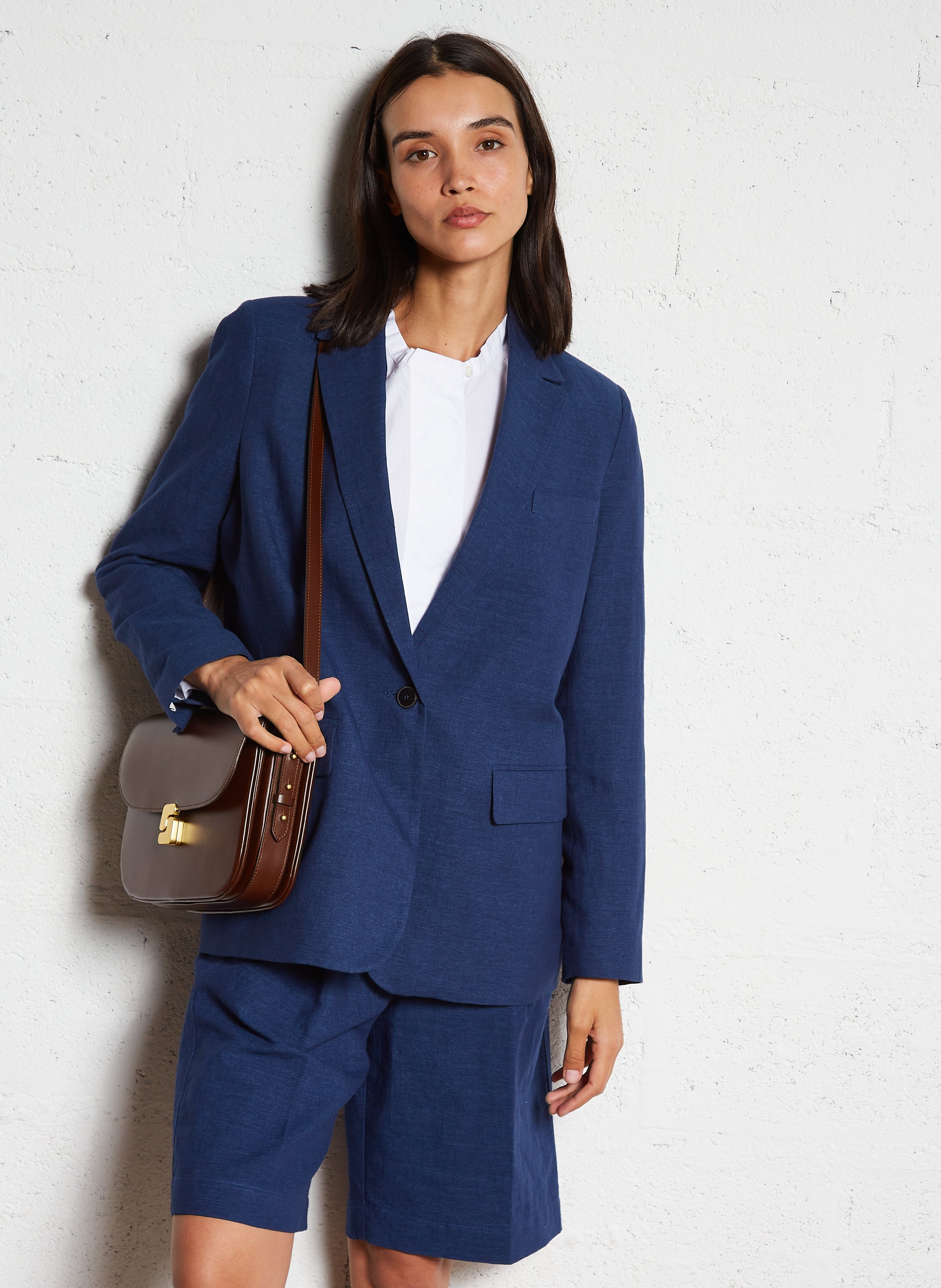 Blazer | linnenblend POMANDERE Blauw