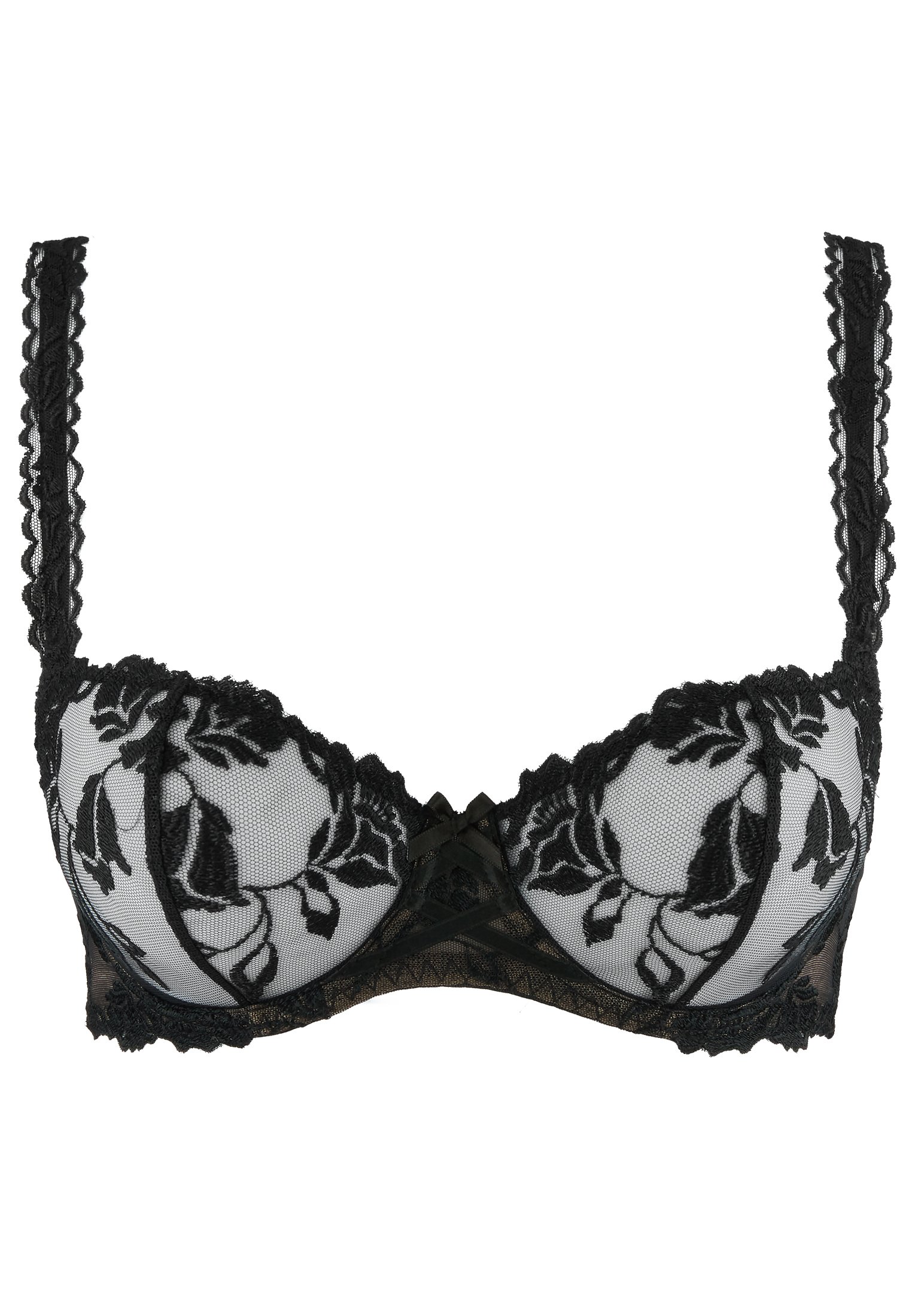 Underwired demi-cup bra Black