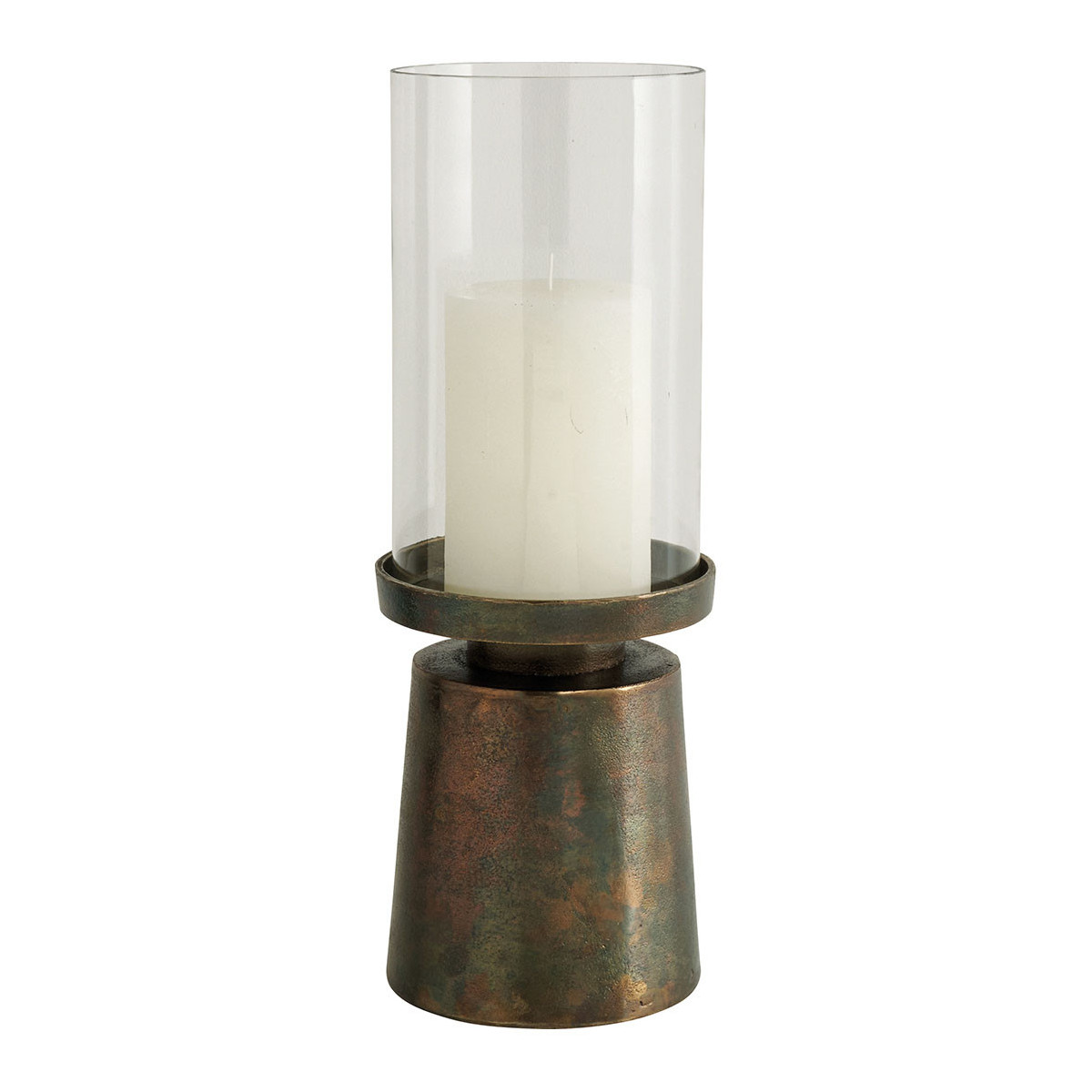 Glass and metal tealight holder BLANC D'IVOIRE Golden