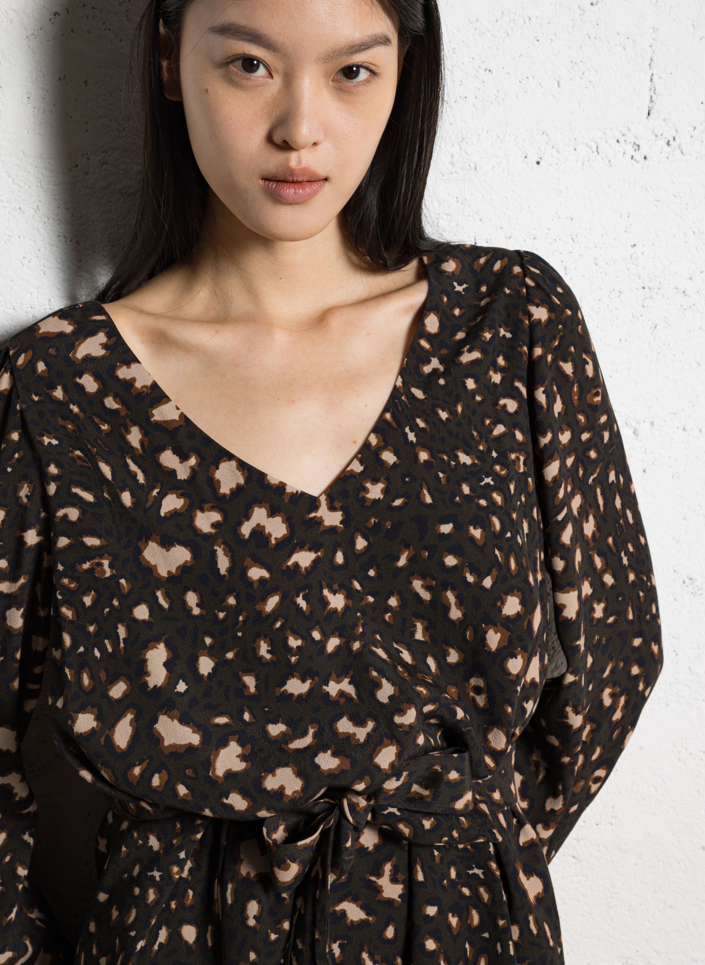 Robe évasée col V ONE STEP Vert