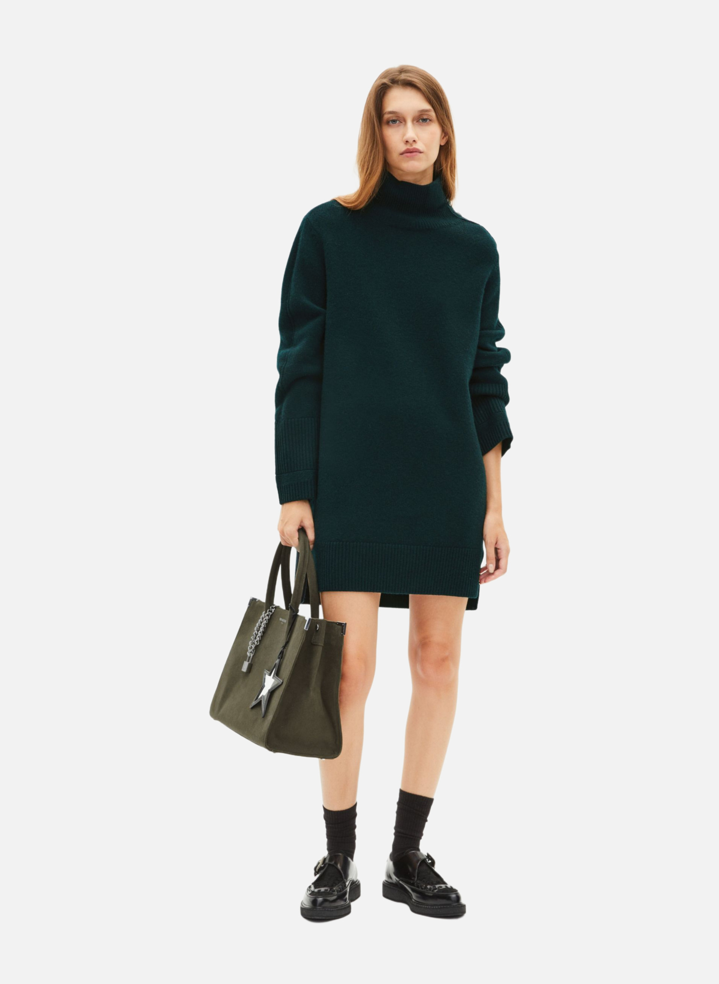 Malilen short wool dress Green