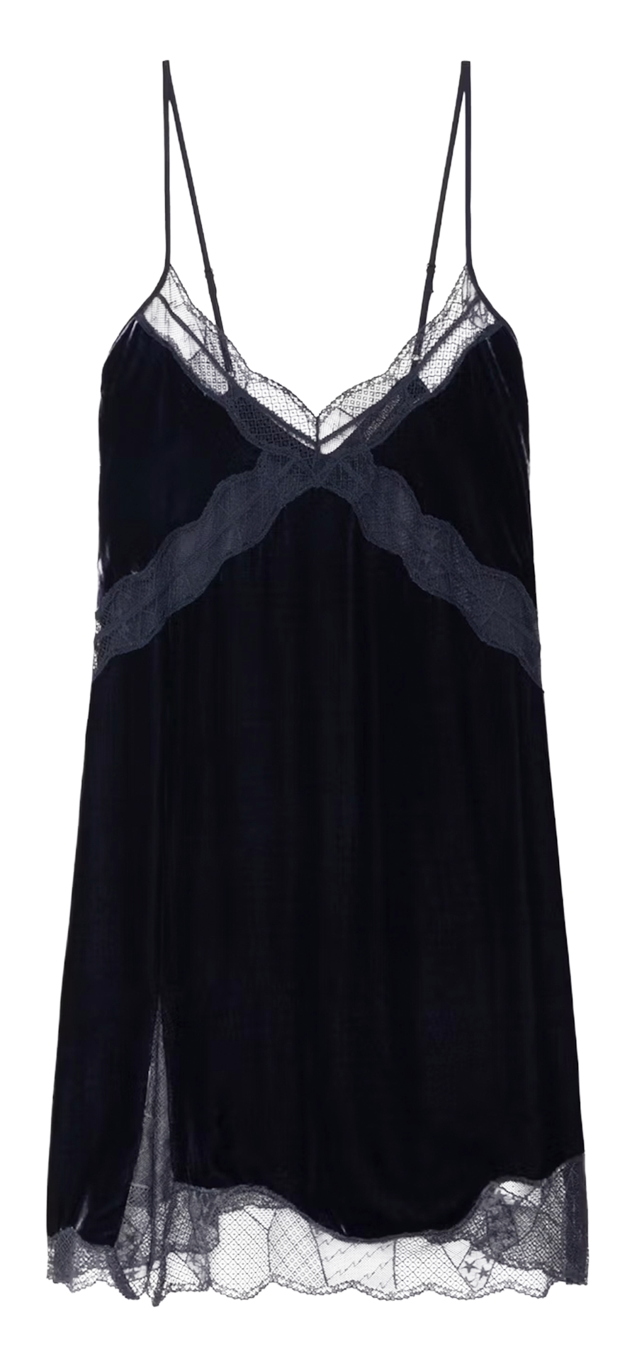 Robe courte dentelle esprit lingerie ZADIG&VOLTAIRE Bleu