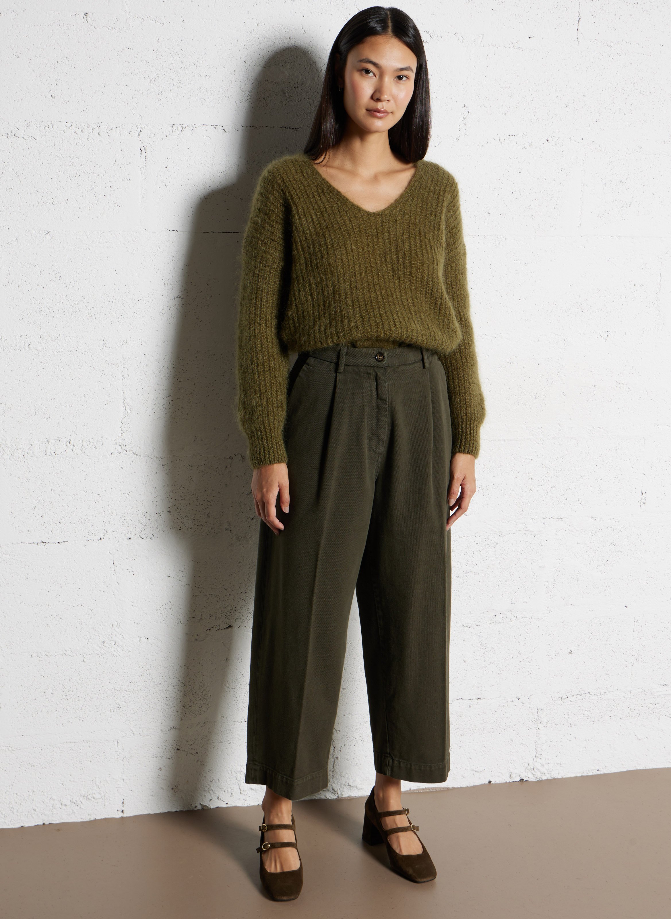 Cotton-blend chinos BELLEPIECE Khaki