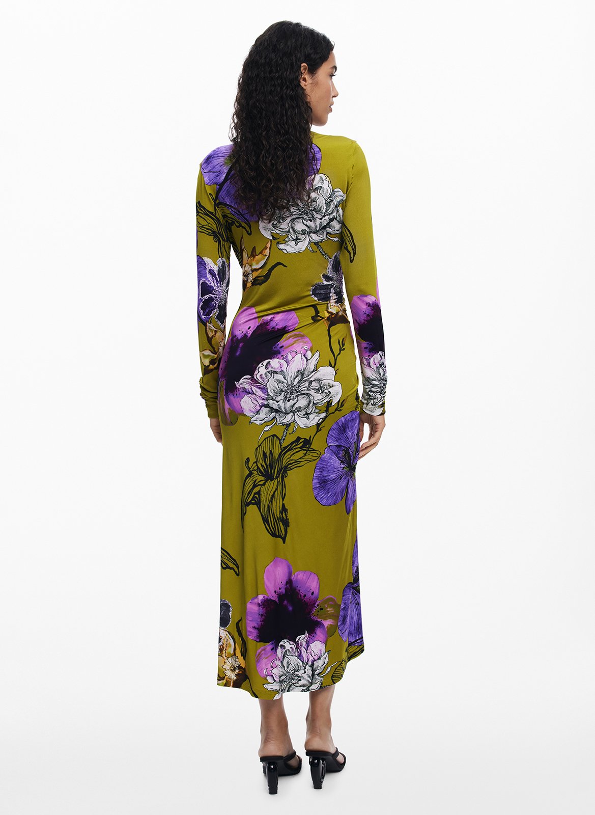 Robe longue col asymétrique DESIGUAL Vert