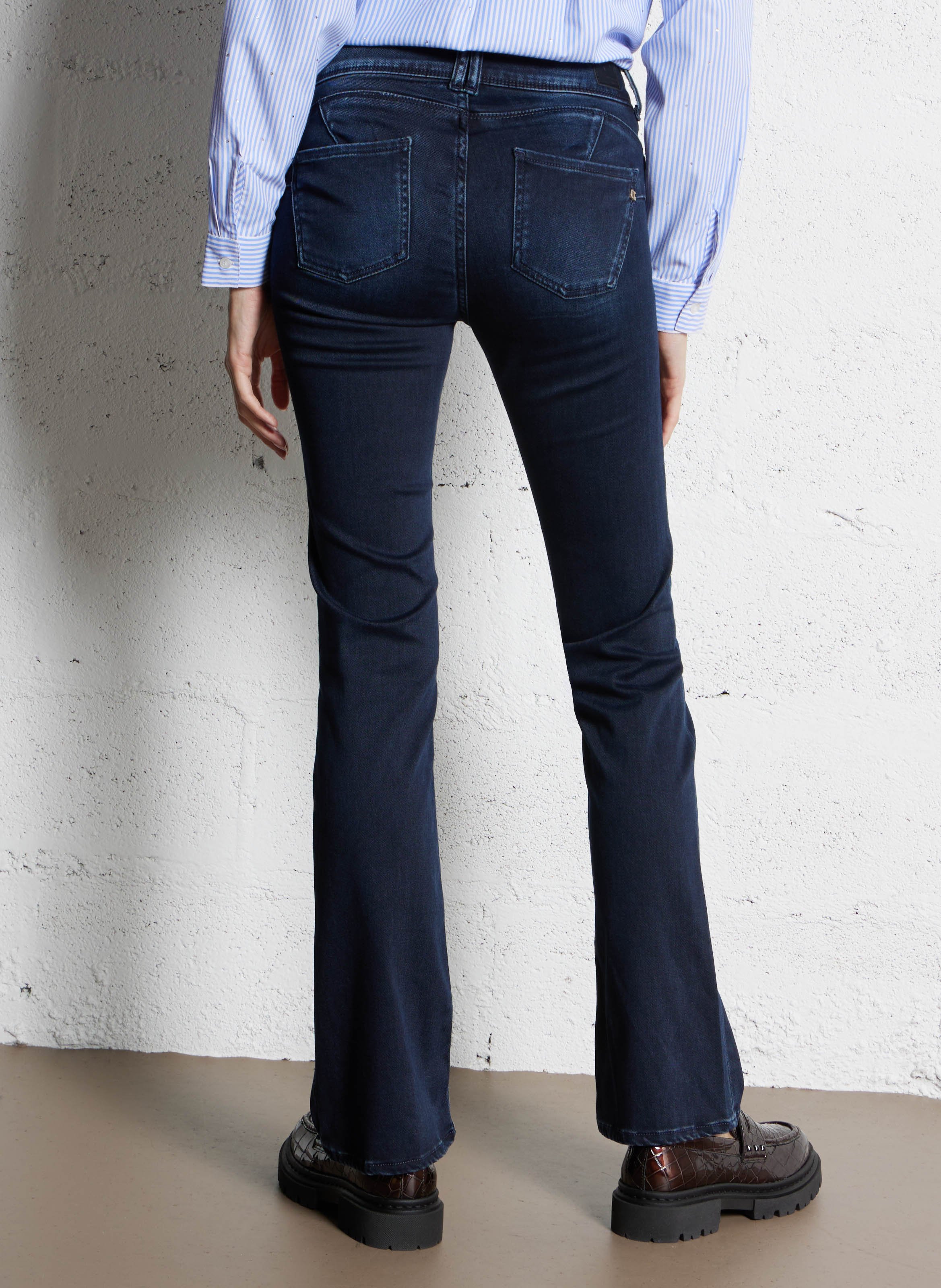 Jean flare push-up délavé LE TEMPS DES CERISES Bleu