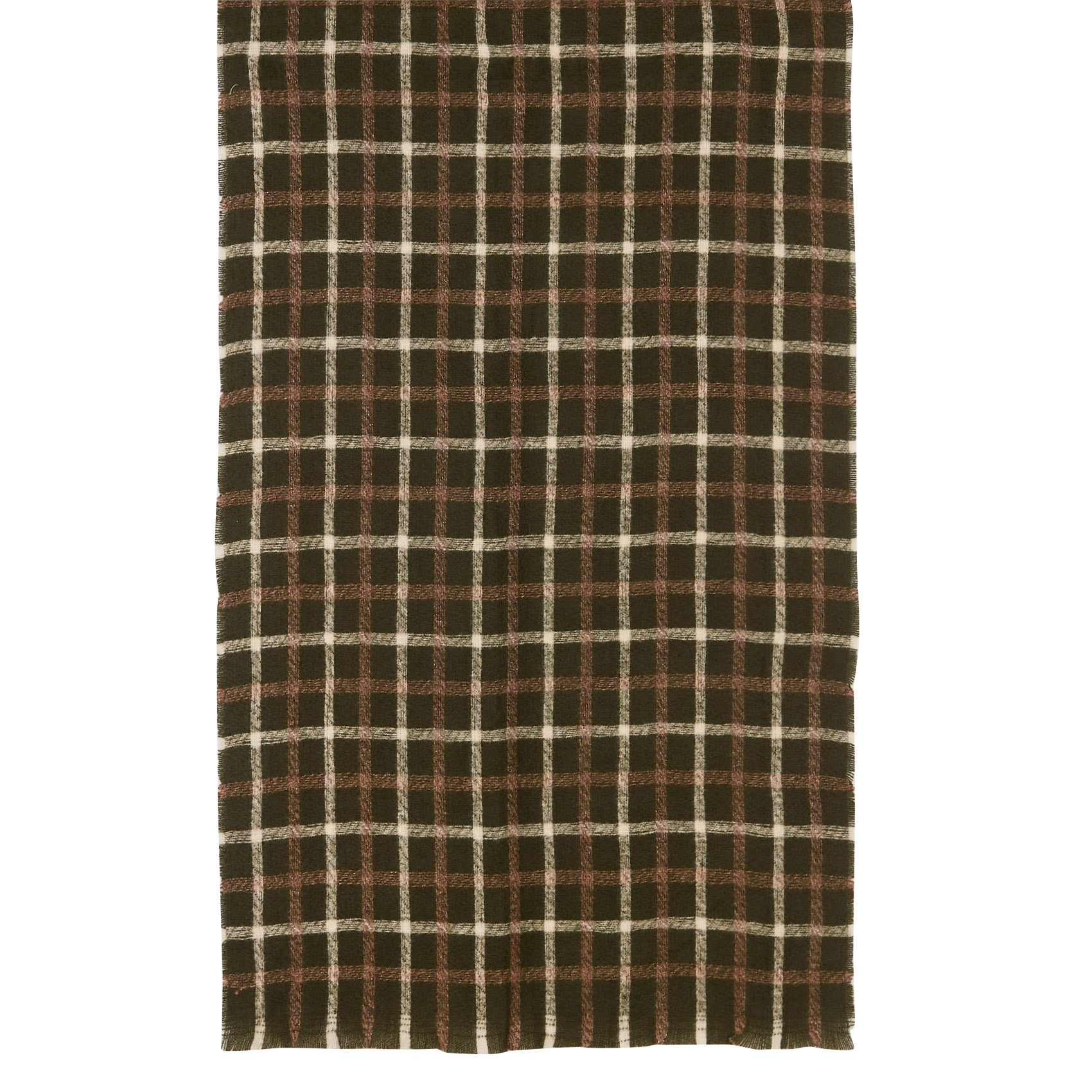 Checked knit scarf MAISON 123 Khaki