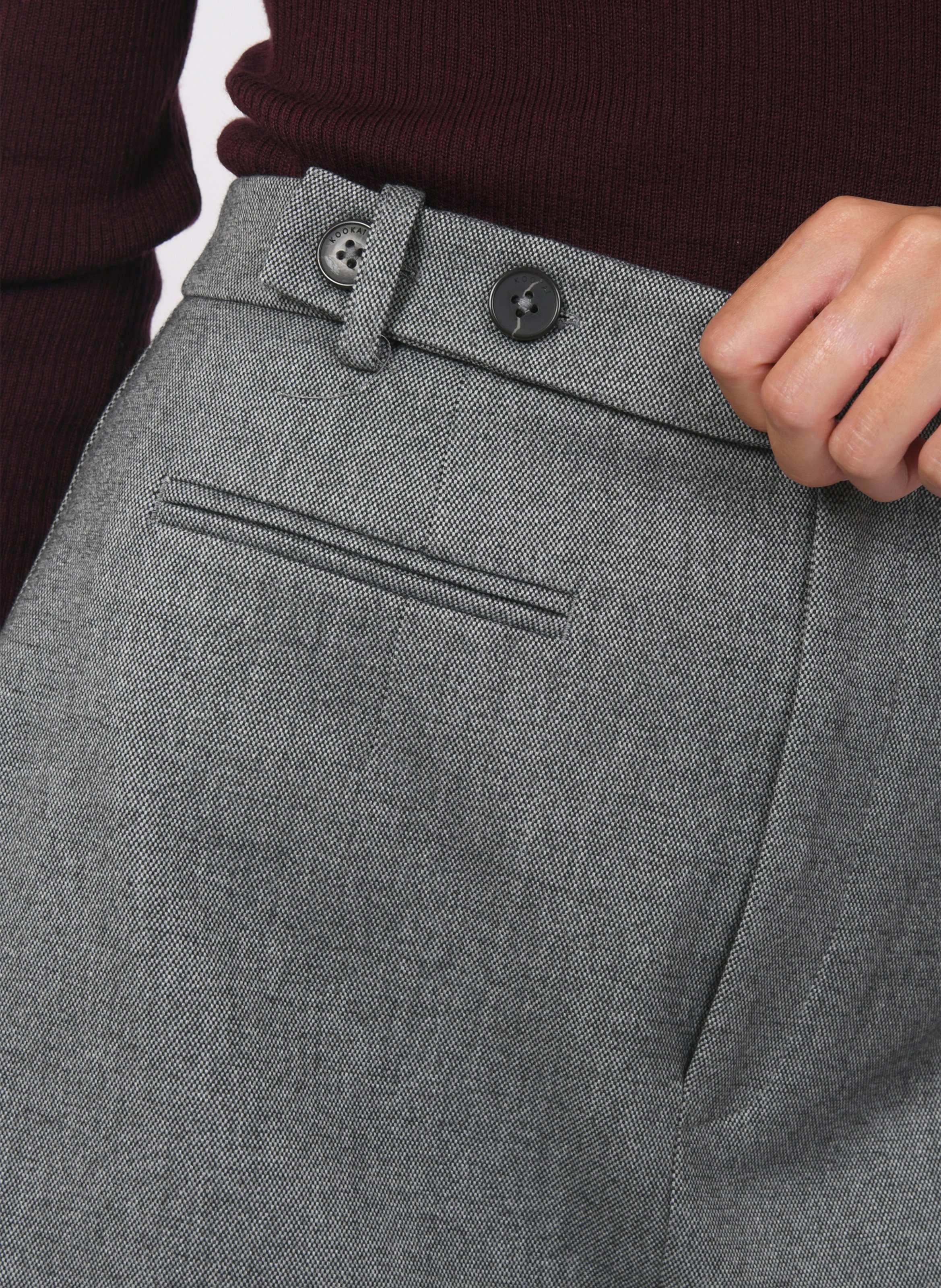 Mini jupe ajustée à tissu chiné KOOKAI Gris