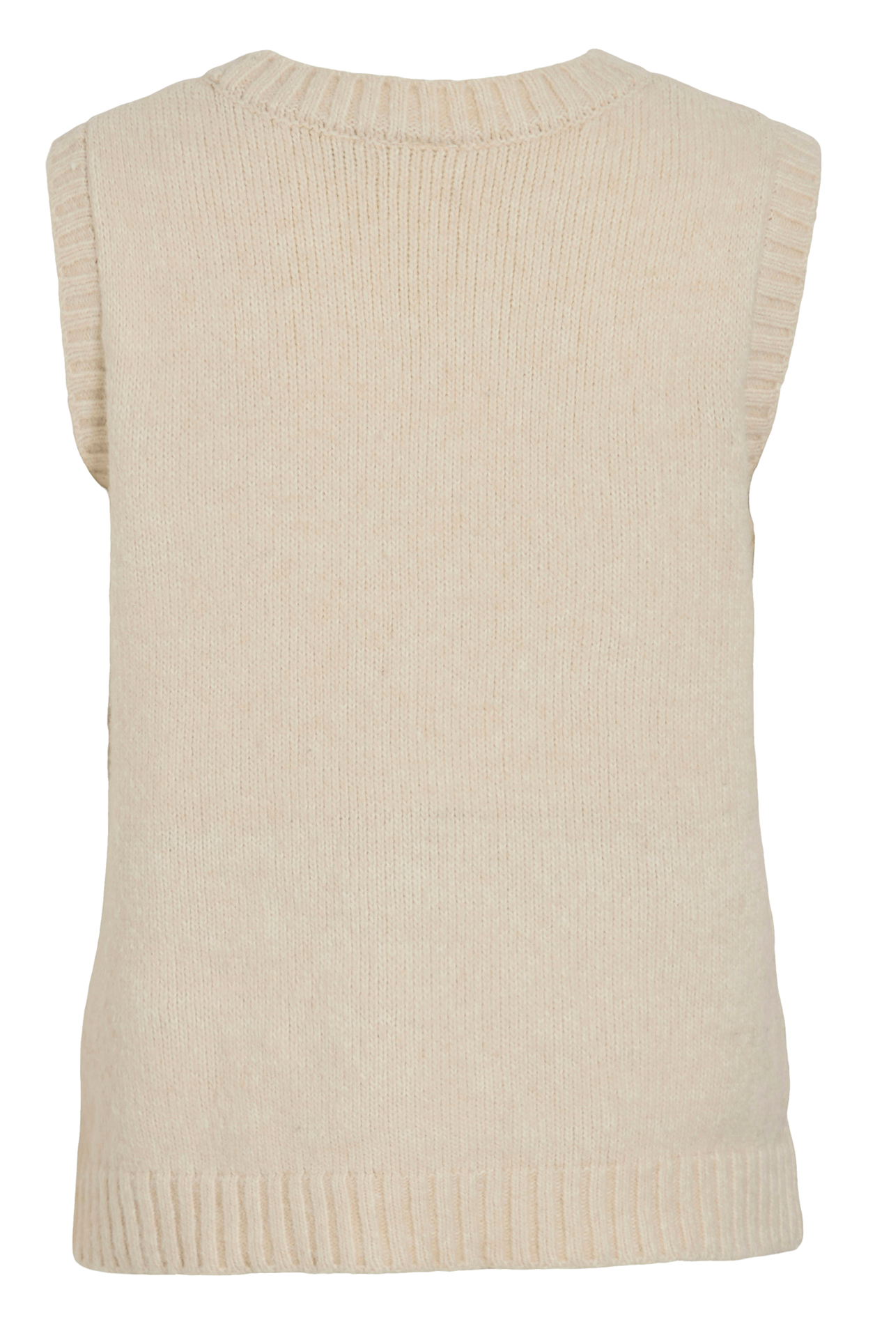 Pull droit col rond VILA Beige