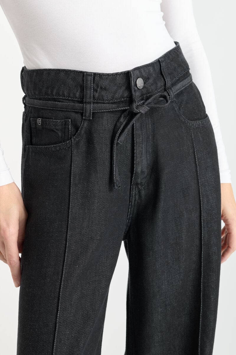 Loose jeans, wide, length 34 LE TEMPS DES CERISES Black