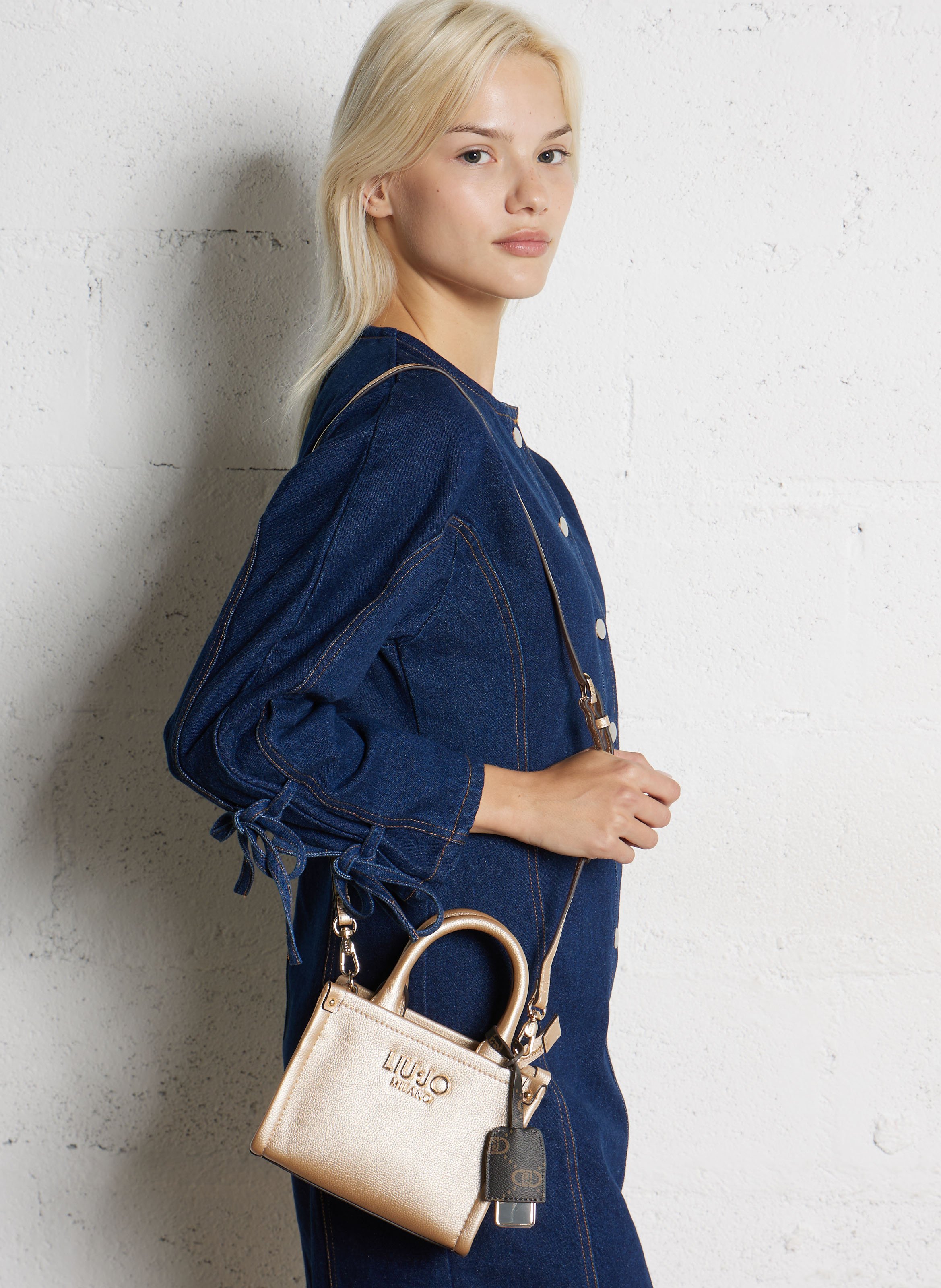 Mini sac à main effet cuir grainé LIU JO Doré