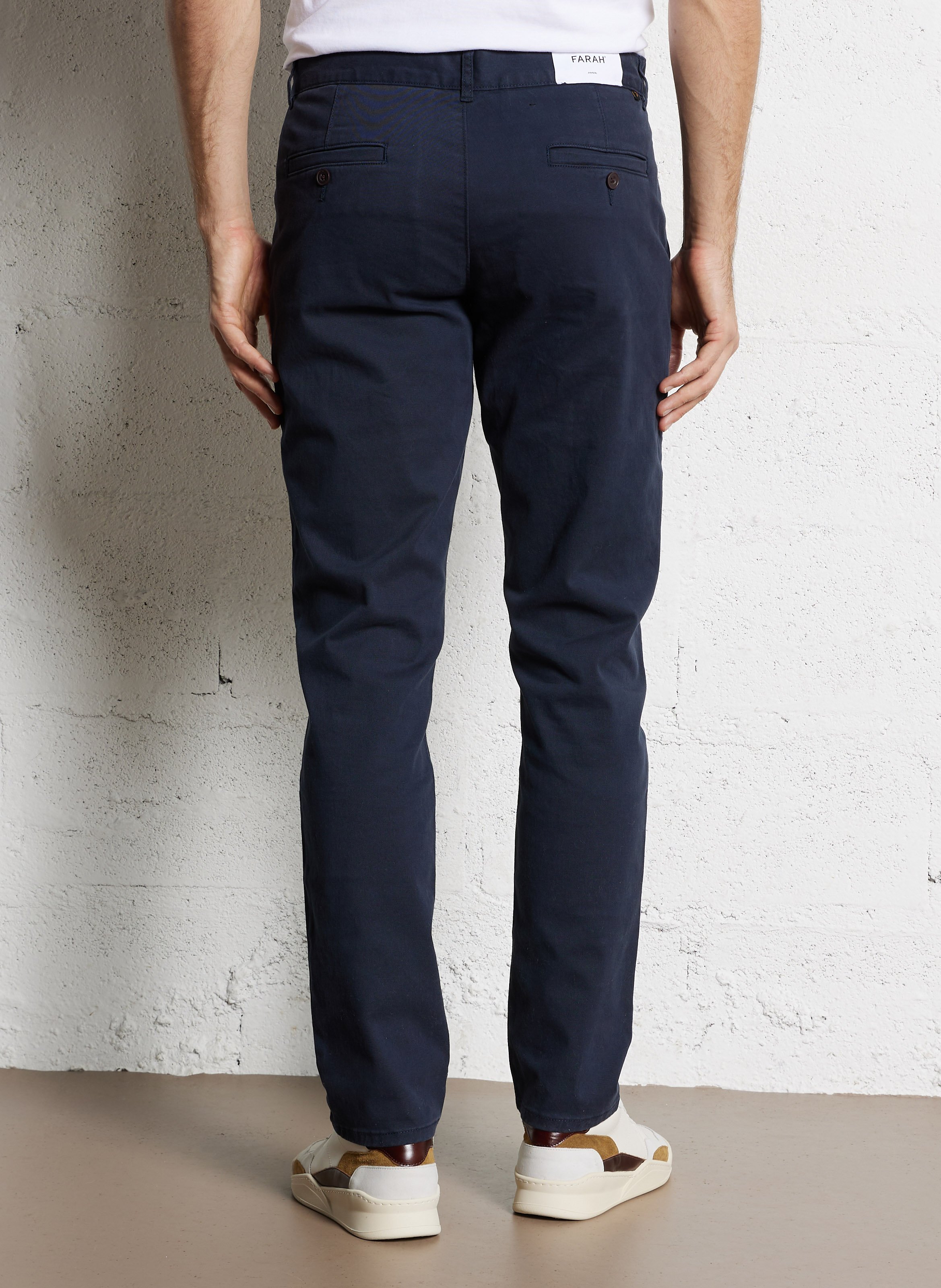 Straight-leg organic cotton-blend pants FARAH Blue