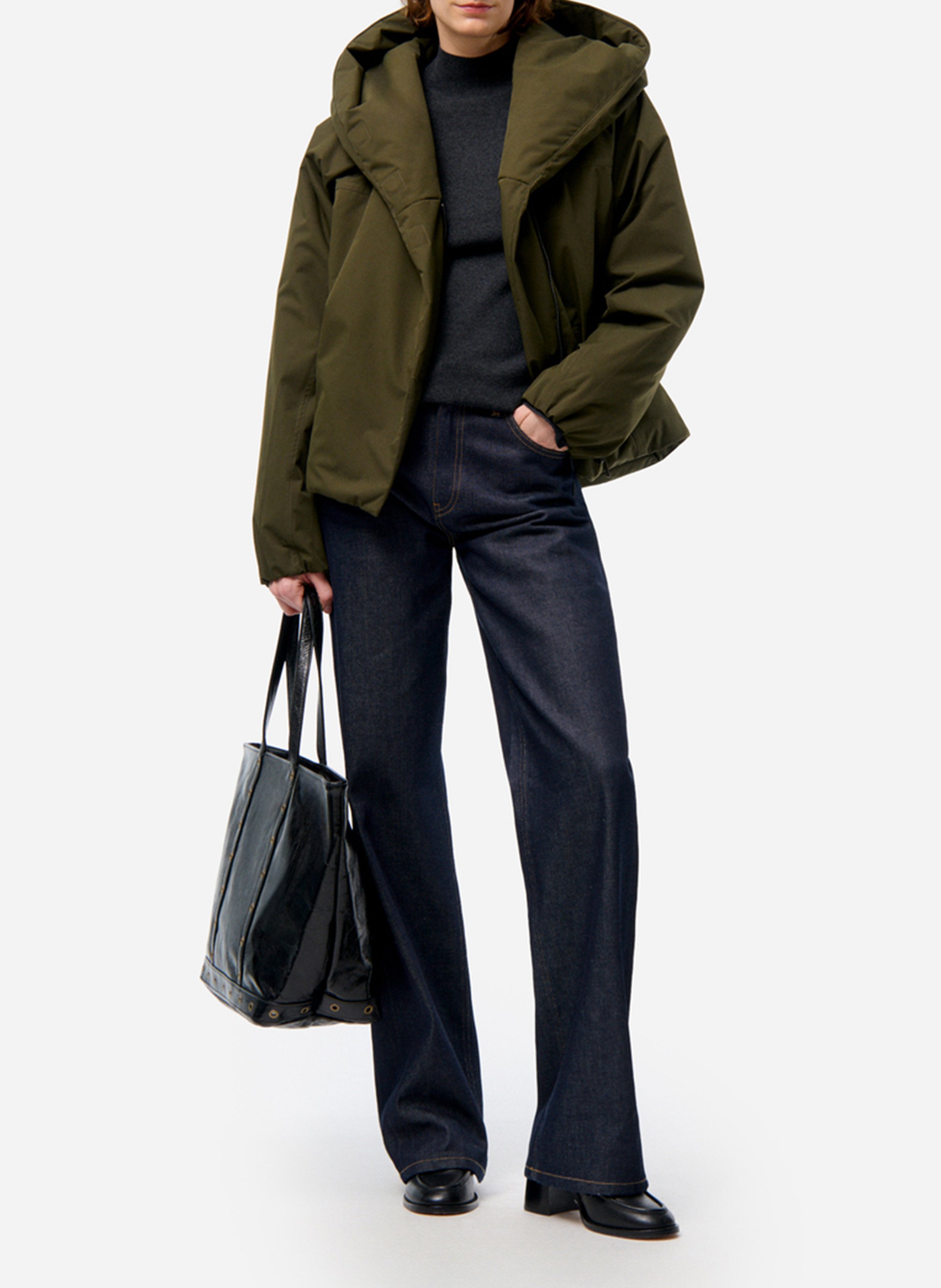 Recht donsjack met capuchon VANESSA BRUNO Groen