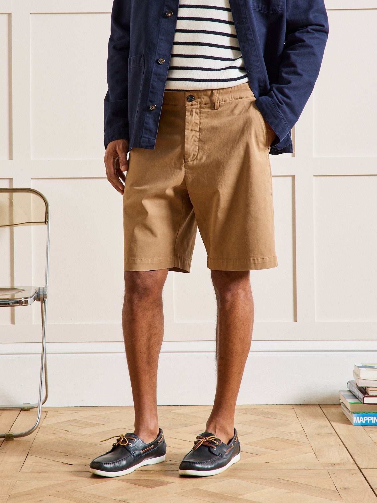 Stretch cotton chino Bermuda shorts CYRILLUS Brown