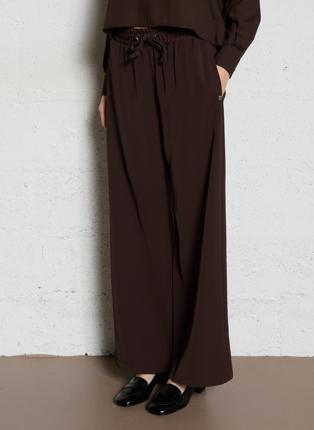 Pantalon large PLEASE Marron